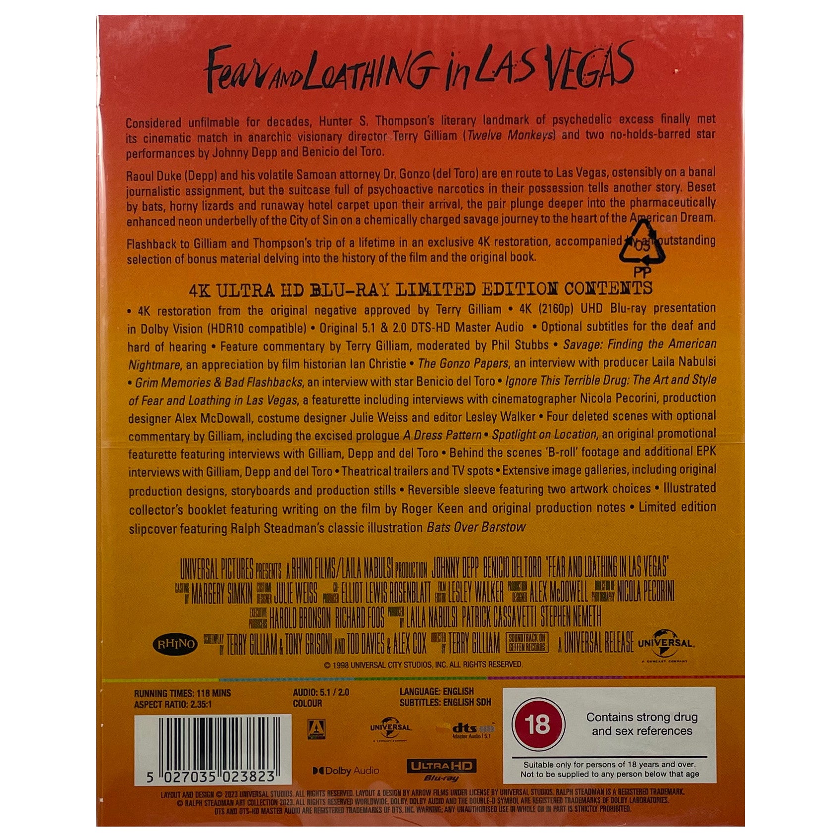 Fear and Loathing in Las Vegas 4K Ultra HD Blu-Ray (Limited Edition) –  Metal Movies