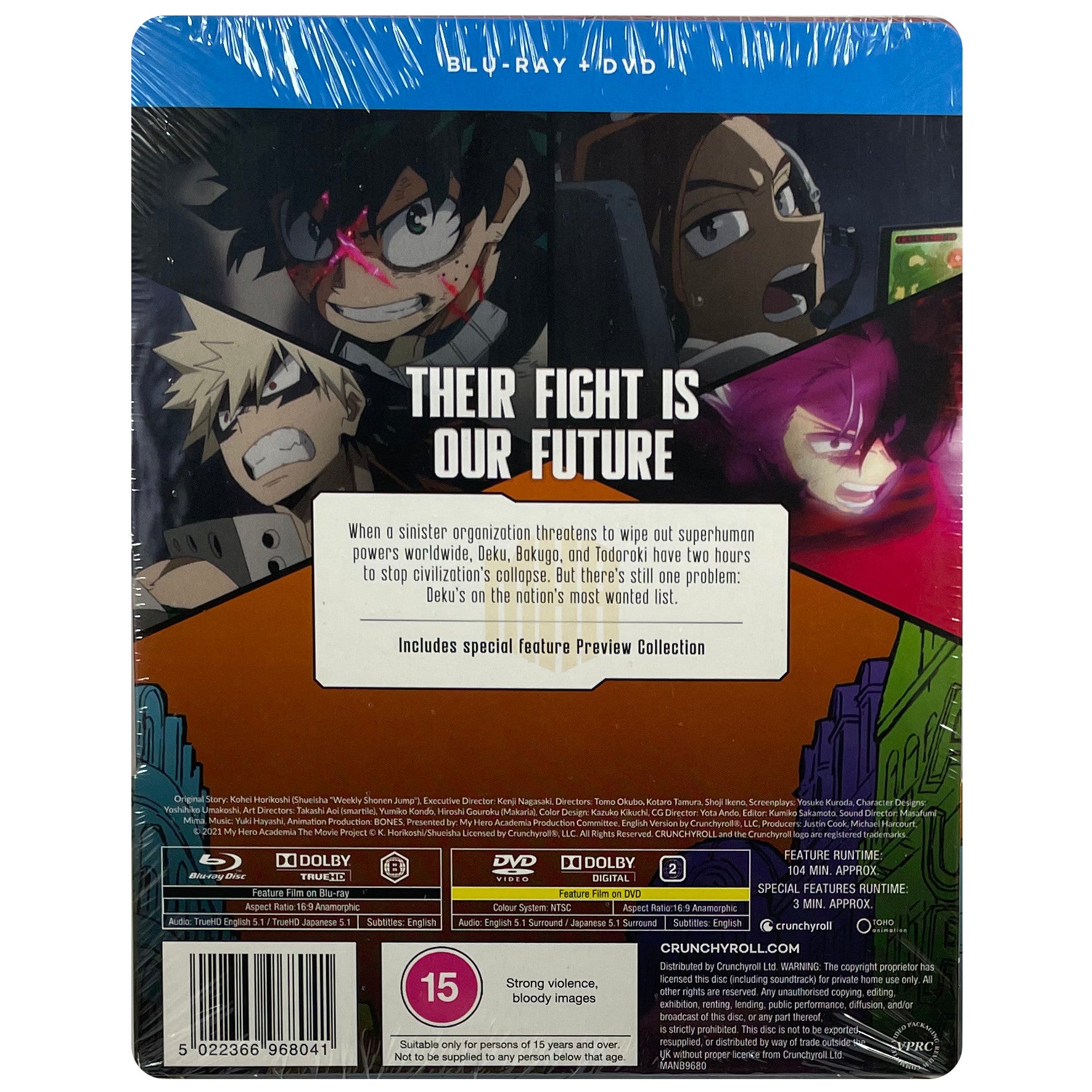 My Hero Academia World Heroes Mission Blu Ray Steelbook Metal