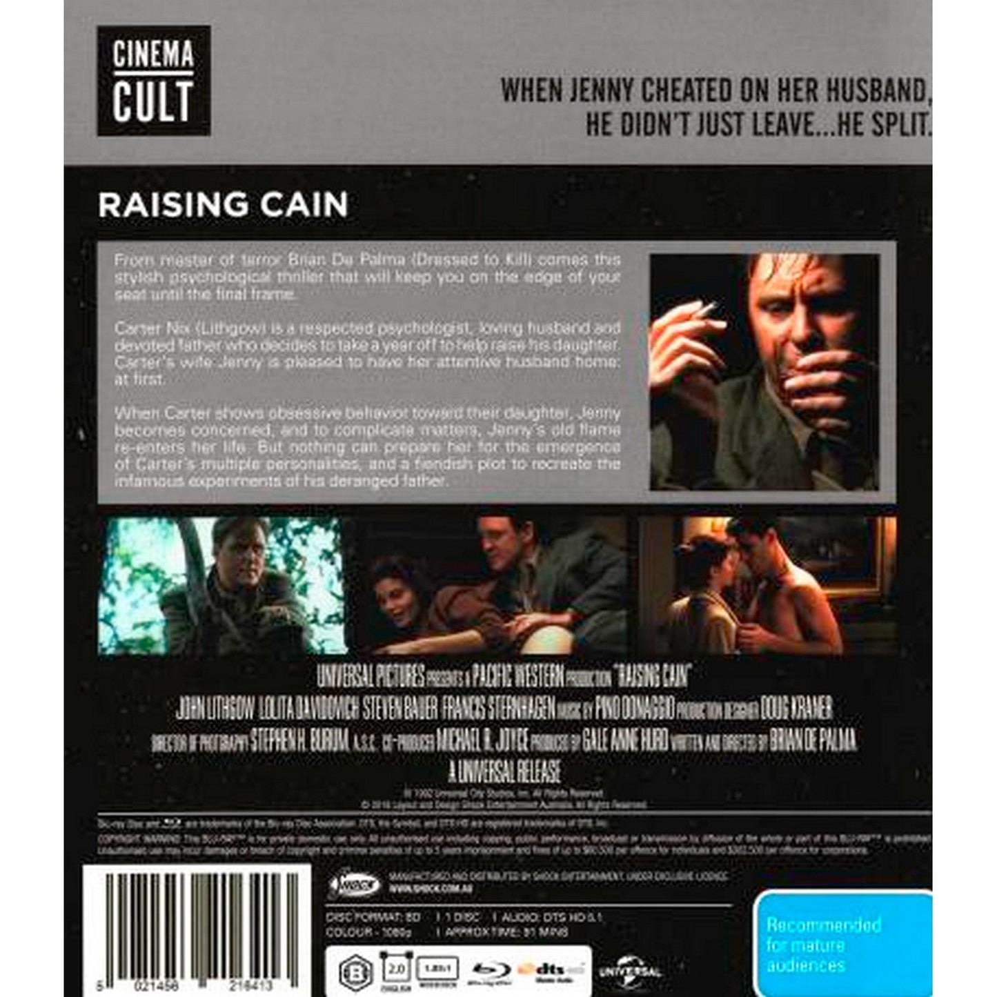 Raising Cain (Cinema Cult) Blu-Ray