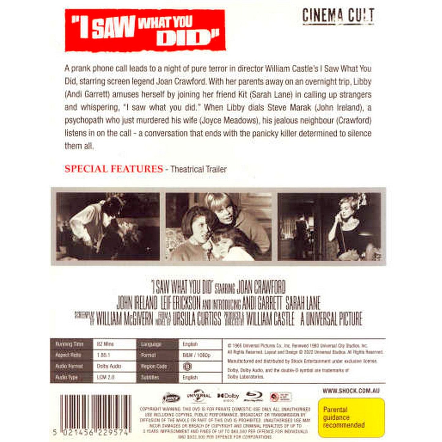 I Saw What You Did (Cinema Cult) Blu-Ray