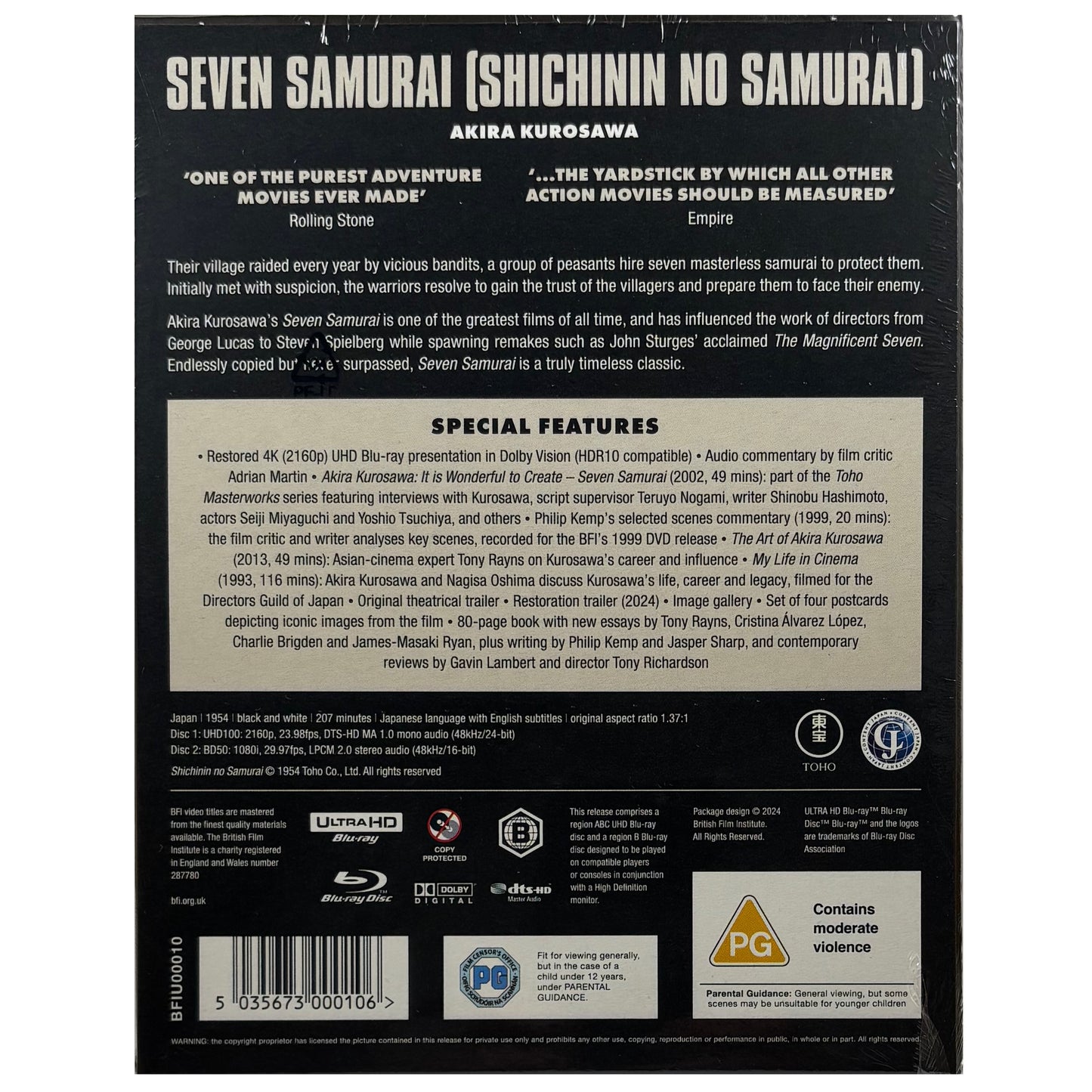 Seven Samurai 4K UltraHD + Blu-Ray Extras - Limited Edition