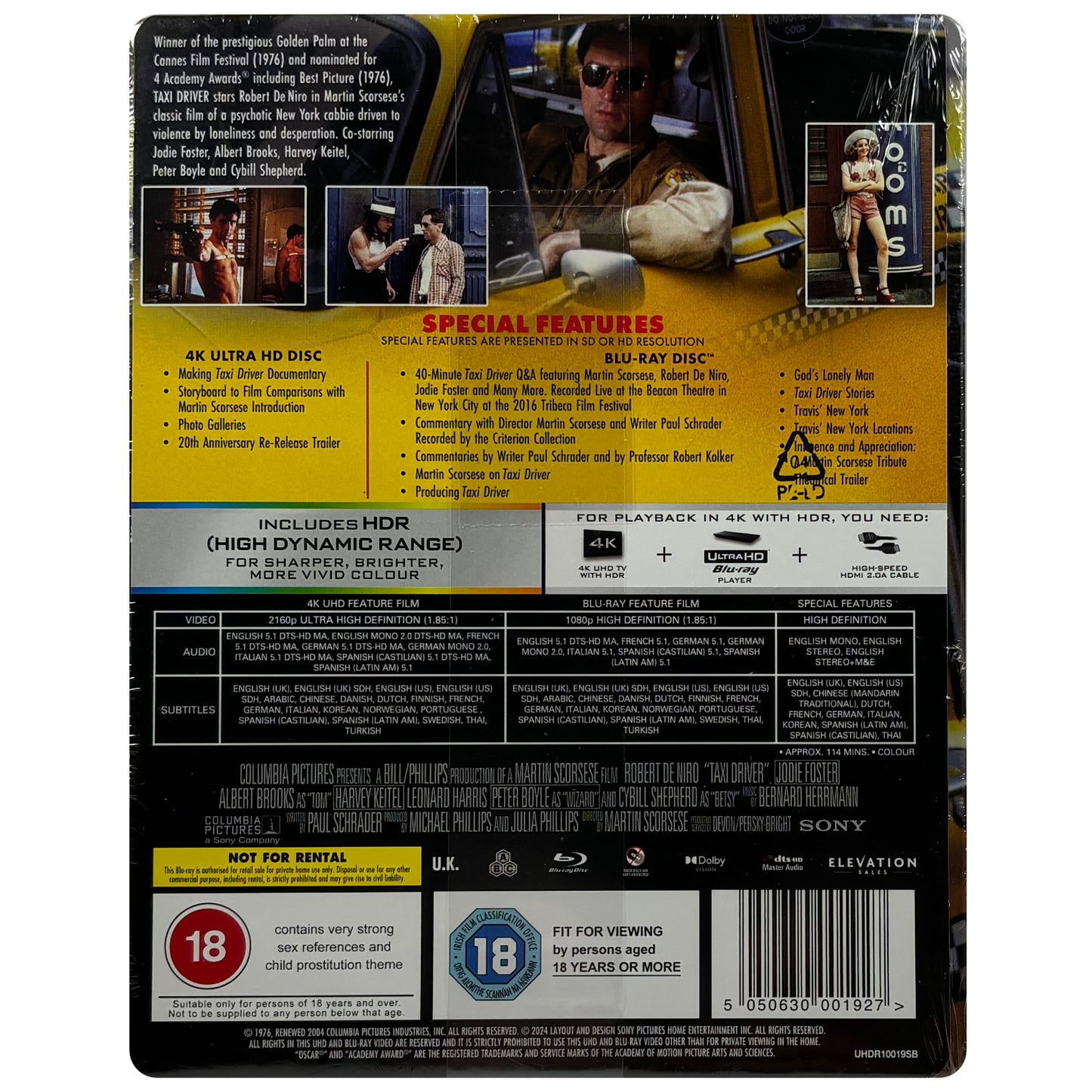 Taxi Driver 4K + Blu-Ray Steelbook