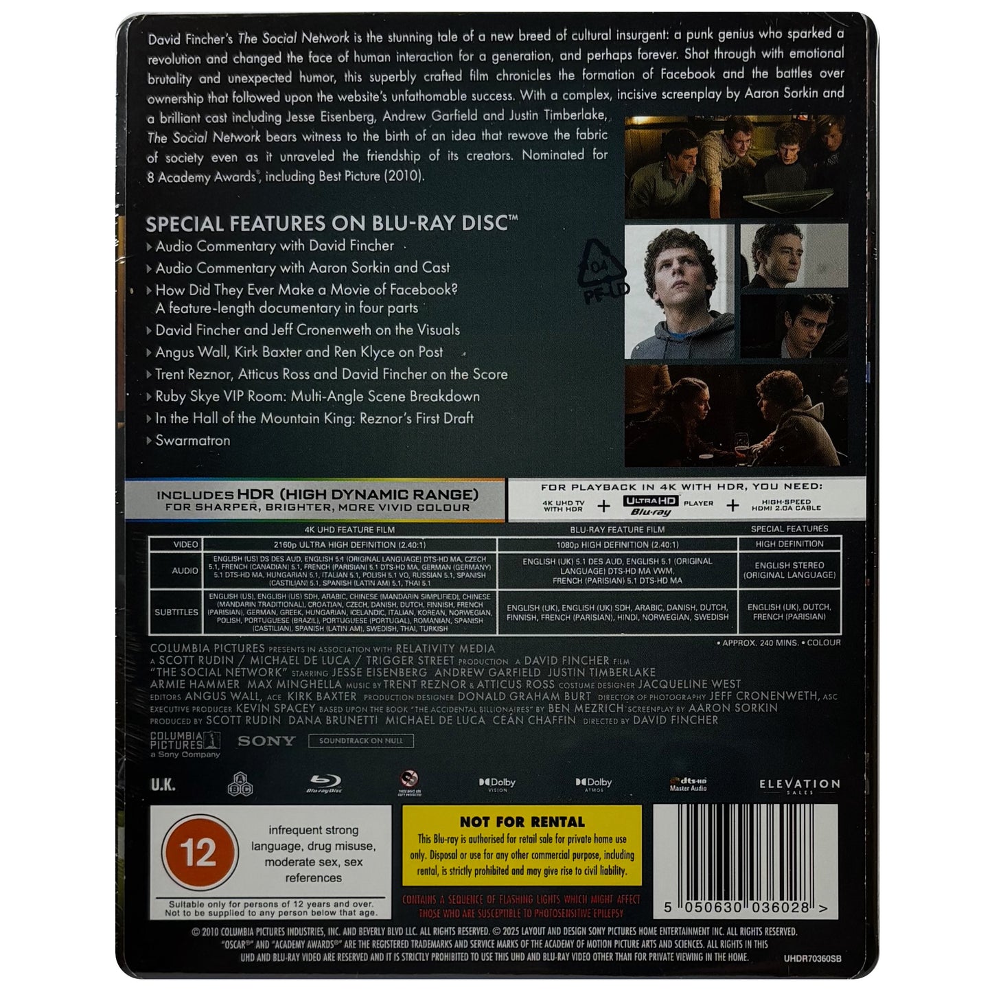 The Social Network 4K + Blu-Ray Steelbook