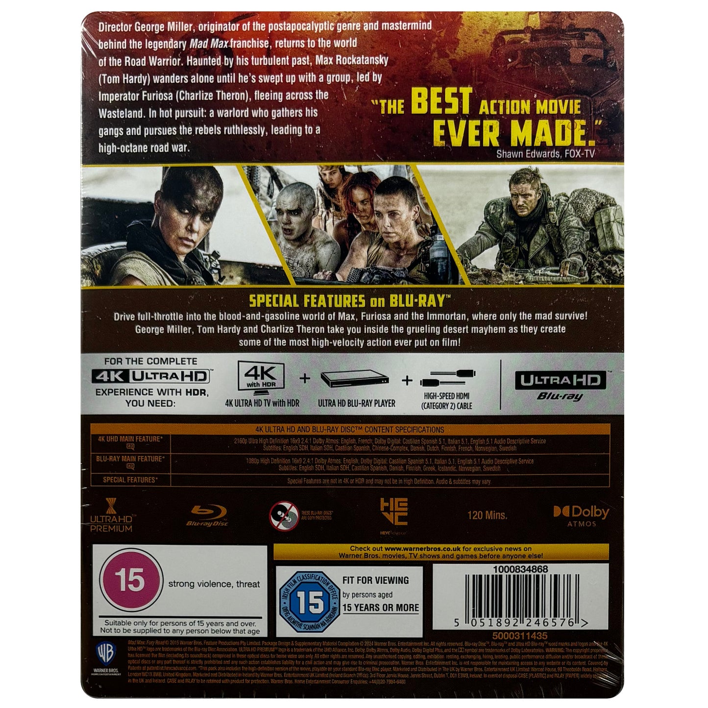 Mad Max Fury Road 4K + Blu-Ray Steelbook