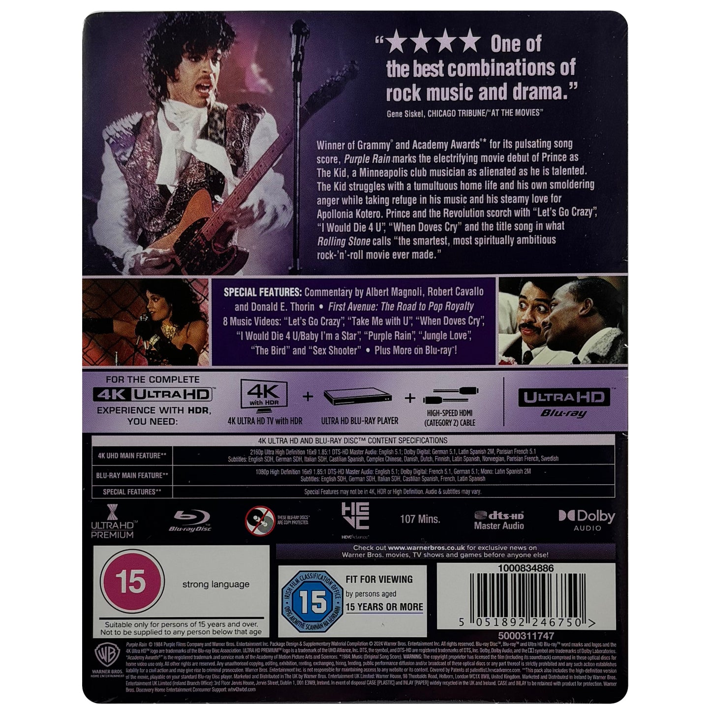 Purple Rain 4K + Blu-Ray Steelbook - 40th Anniversary Release