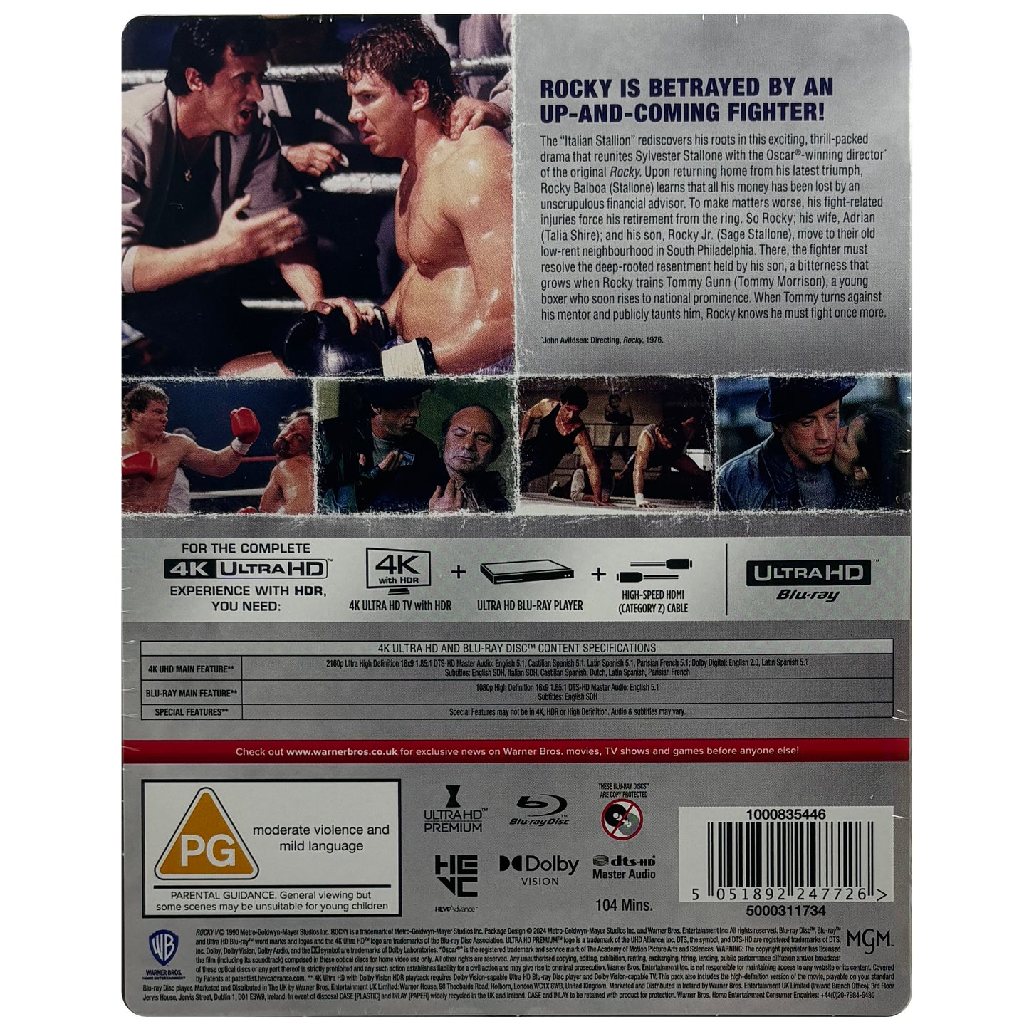 Rocky V 4K + Blu-Ray Steelbook