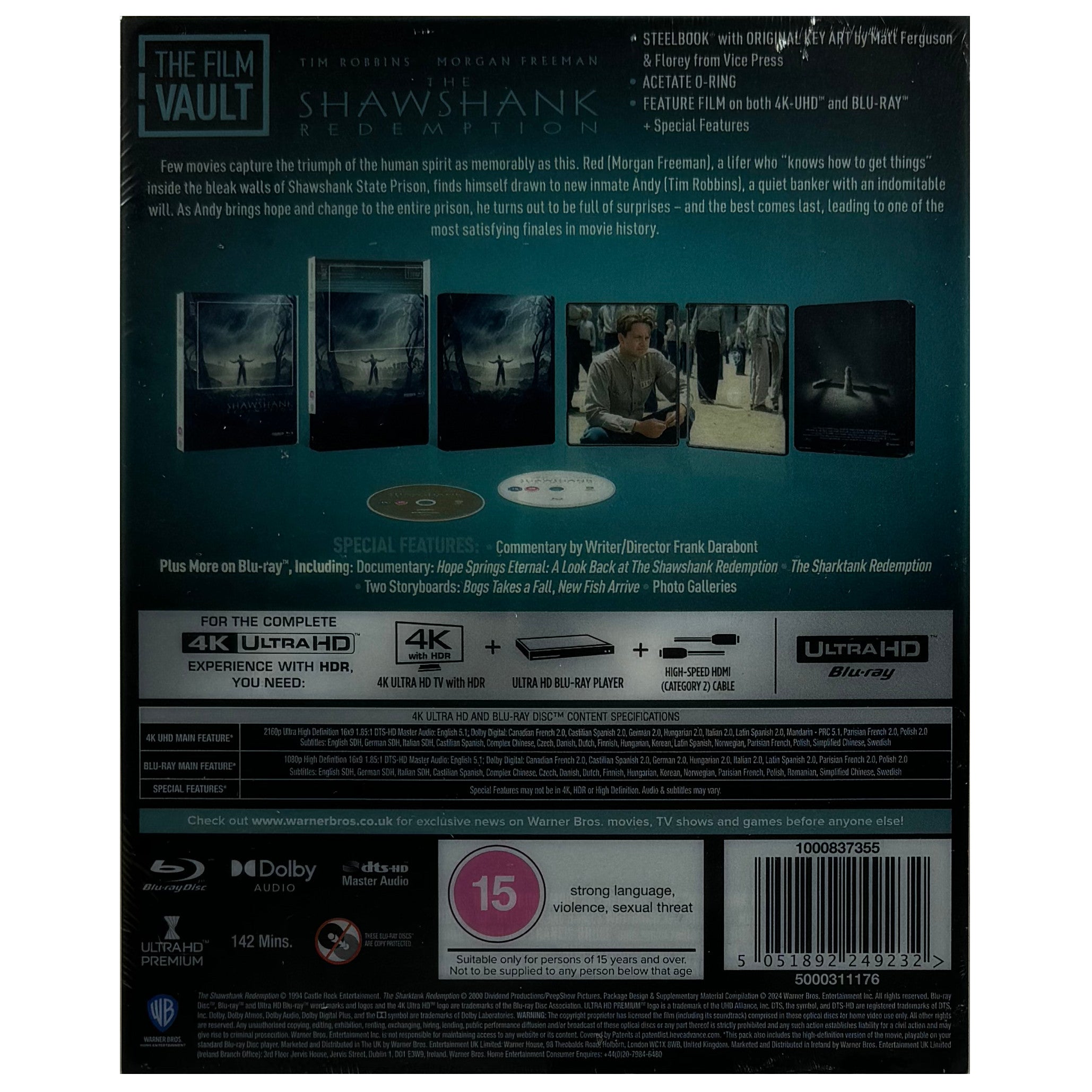 The Shawshank Redemption 4k + blu-ray store + steelbook