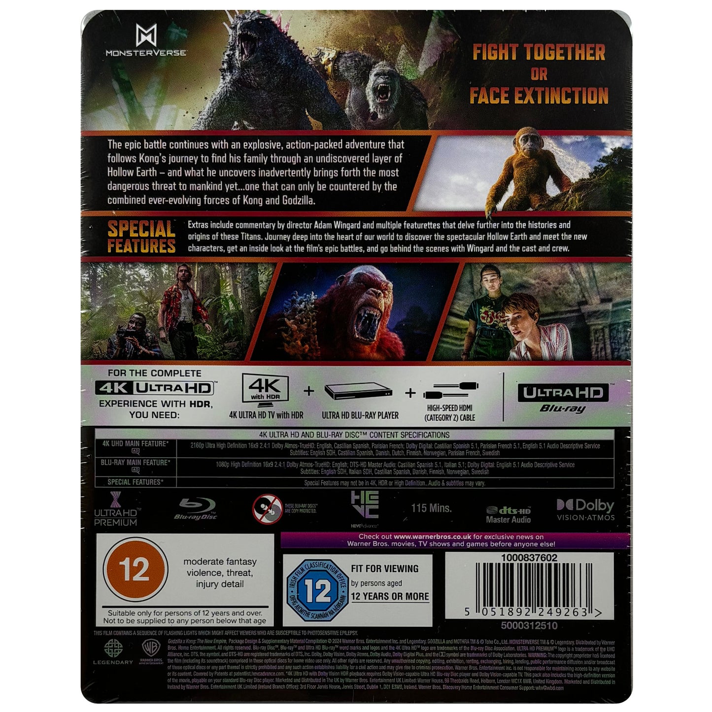 Godzilla x Kong: The New Empire 4K + Blu-Ray Steelbook