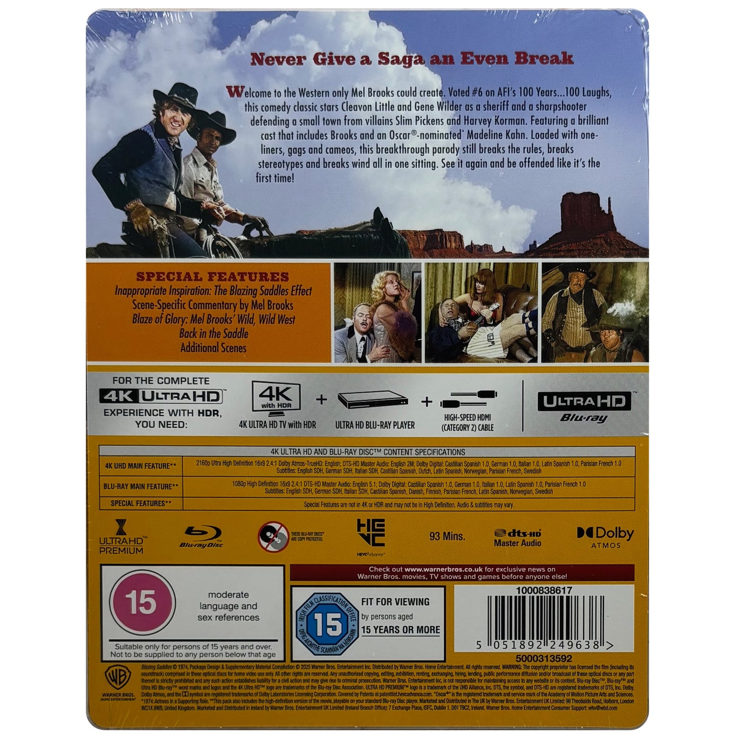 Blazing Saddles 4K + Blu-Ray Steelbook