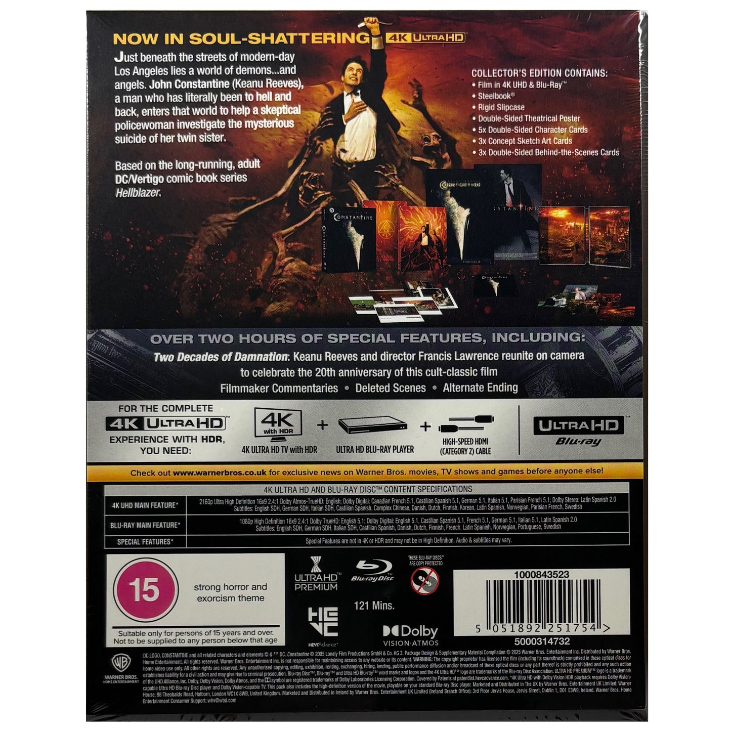 Constantine 4K + Blu-Ray Steelbook - 20th Anniversary Collector's Edition