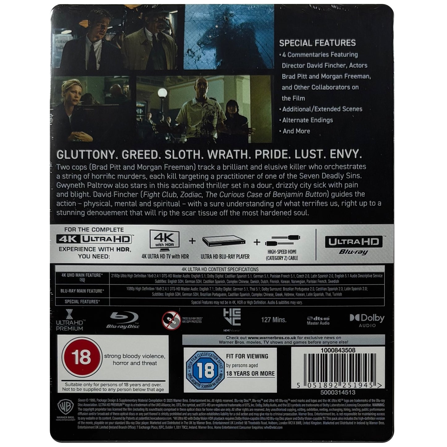 Se7en 4K + Blu-Ray Steelbook