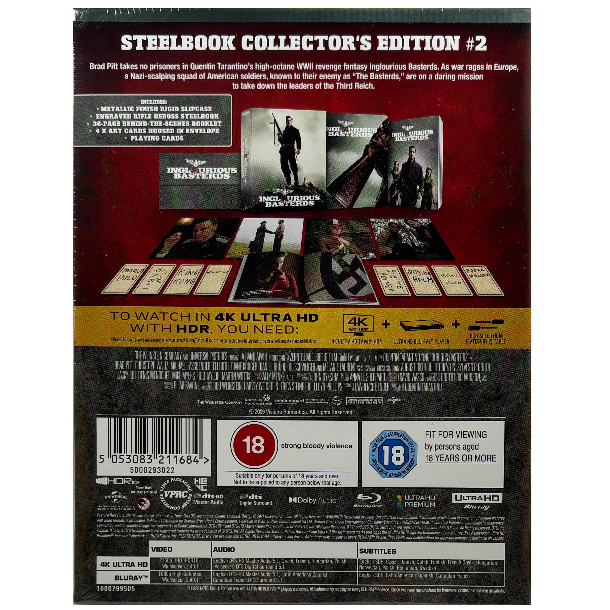 Inglorious Basterds high quality Complete Basterds 4k/Blu-ray Steelbook Collector's Edition