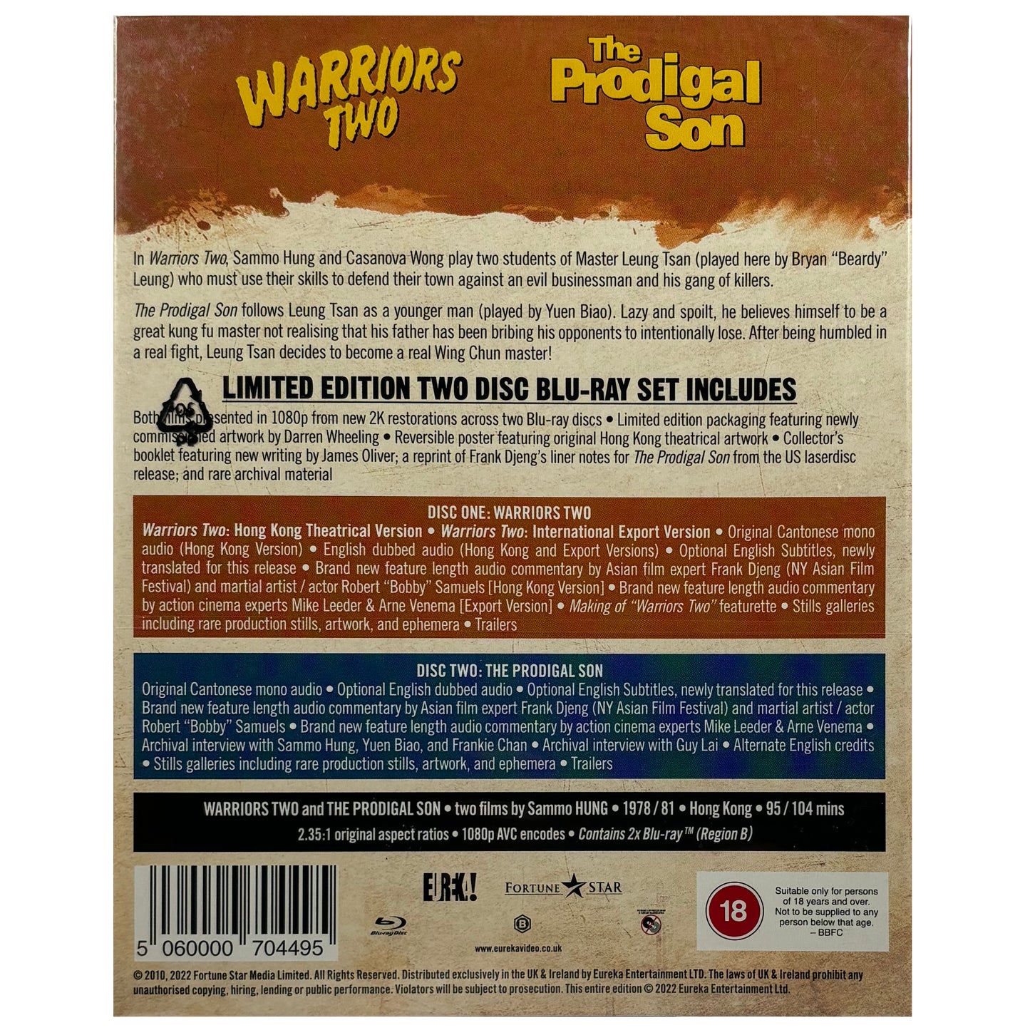 Warriors Two and The Prodigal Son Blu-Ray - Limited Edition