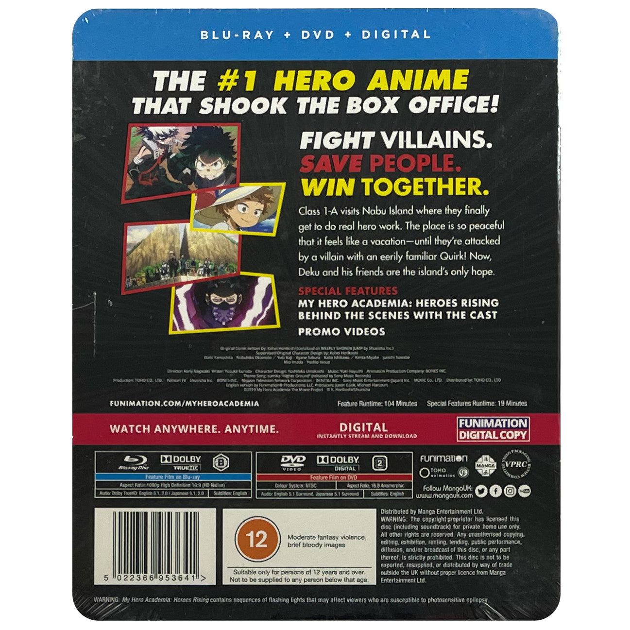 My Hero Academia Heroes Rising Blu Ray Steelbook Metal Movies