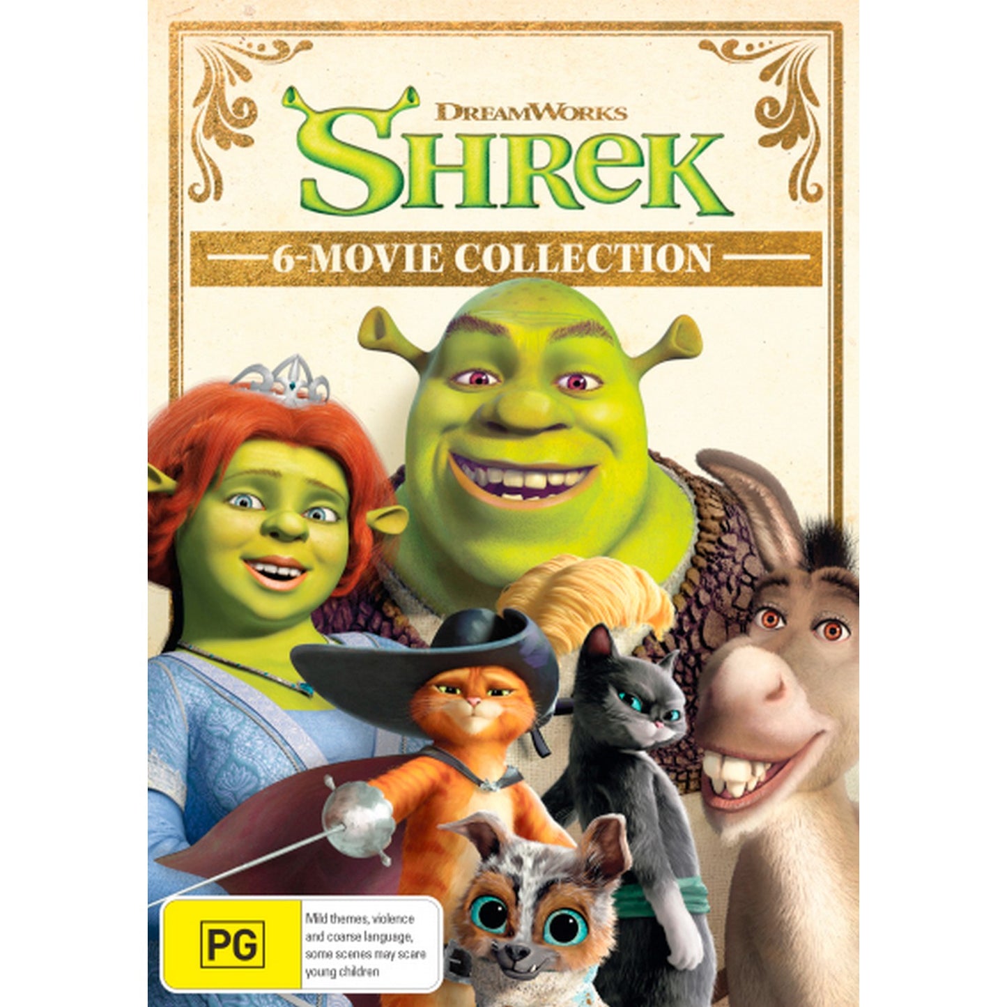 Shrek: 6-Movie Collection (Shrek / Shrek 2 / Shrek the Third / Shrek Forever After / Puss in Boots / Puss in Boots: The Last Wish) DVD Box Set