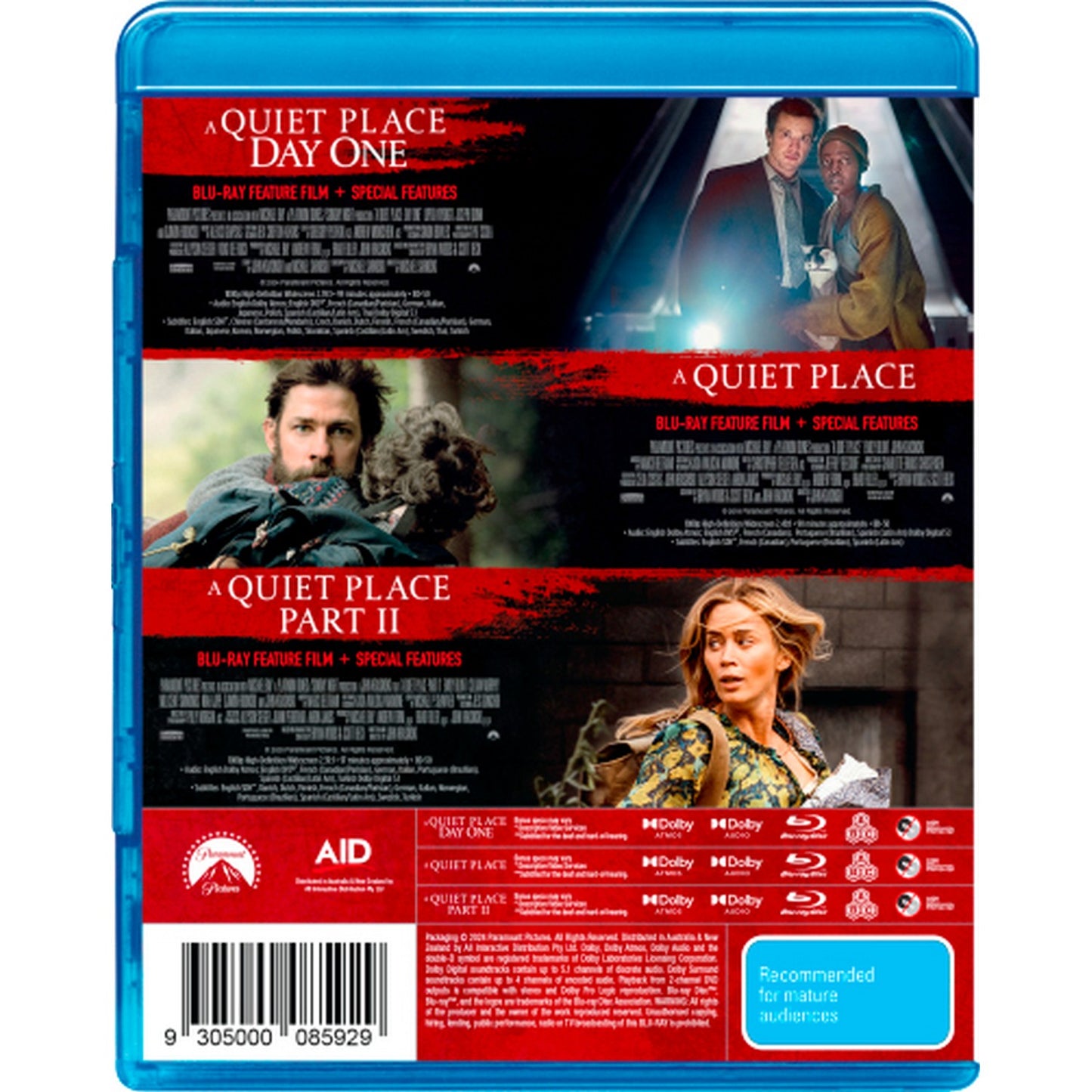 A Quiet Place: 3-Movie Collection (A Quiet Place / A Quiet Place: Part II / A Quiet Place: Day One) Blu-Ray Box Set