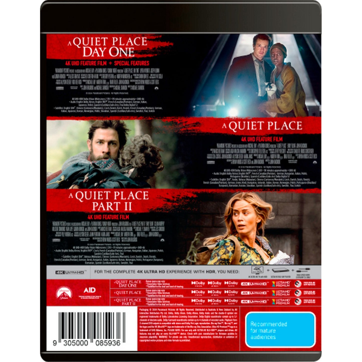 A Quiet Place: 3-Movie Collection (A Quiet Place / A Quiet Place: Part II / A Quiet Place: Day One) 4K UltraHD Box Set