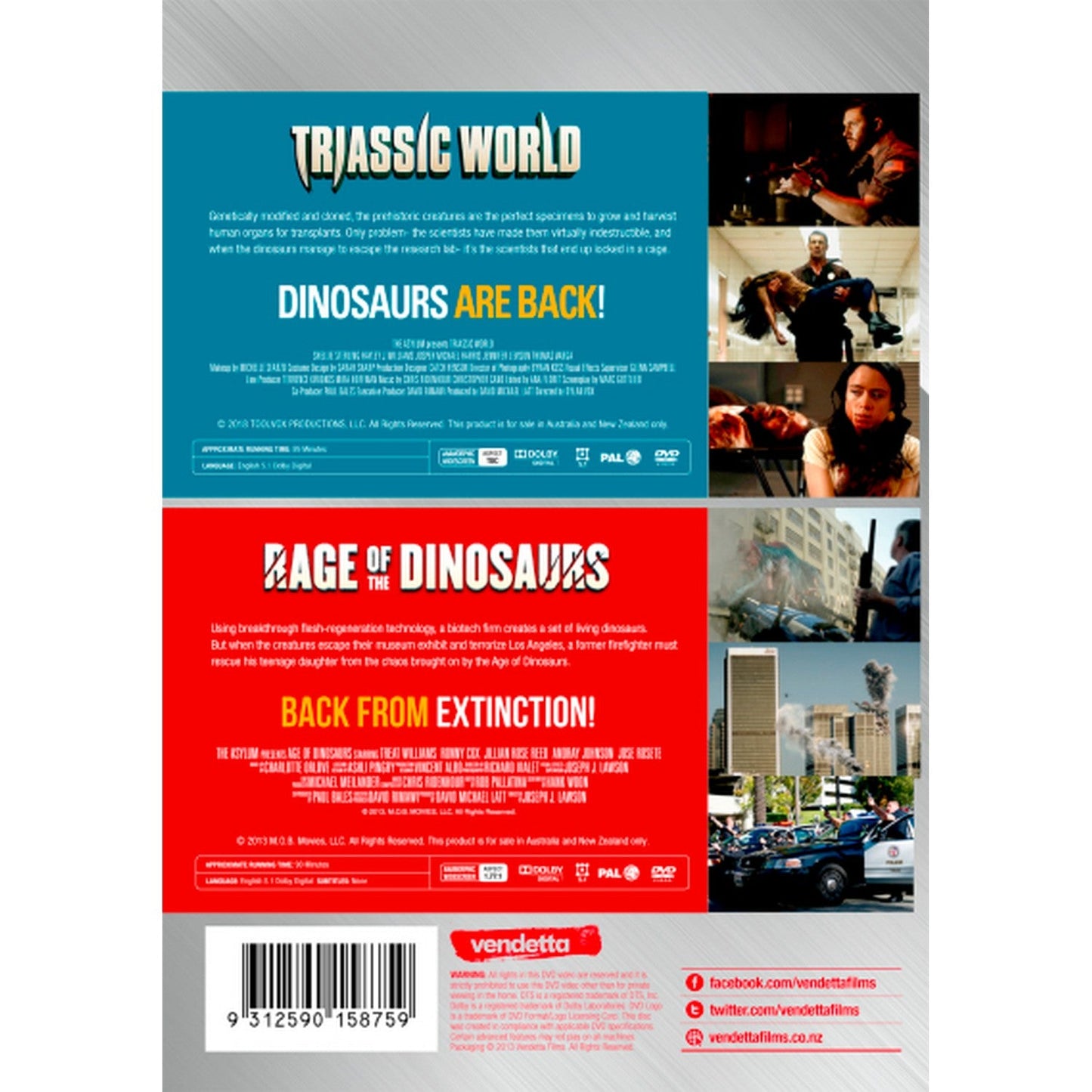 Dino Double (Triassic World / Rage of the Dinosaurs) DVD