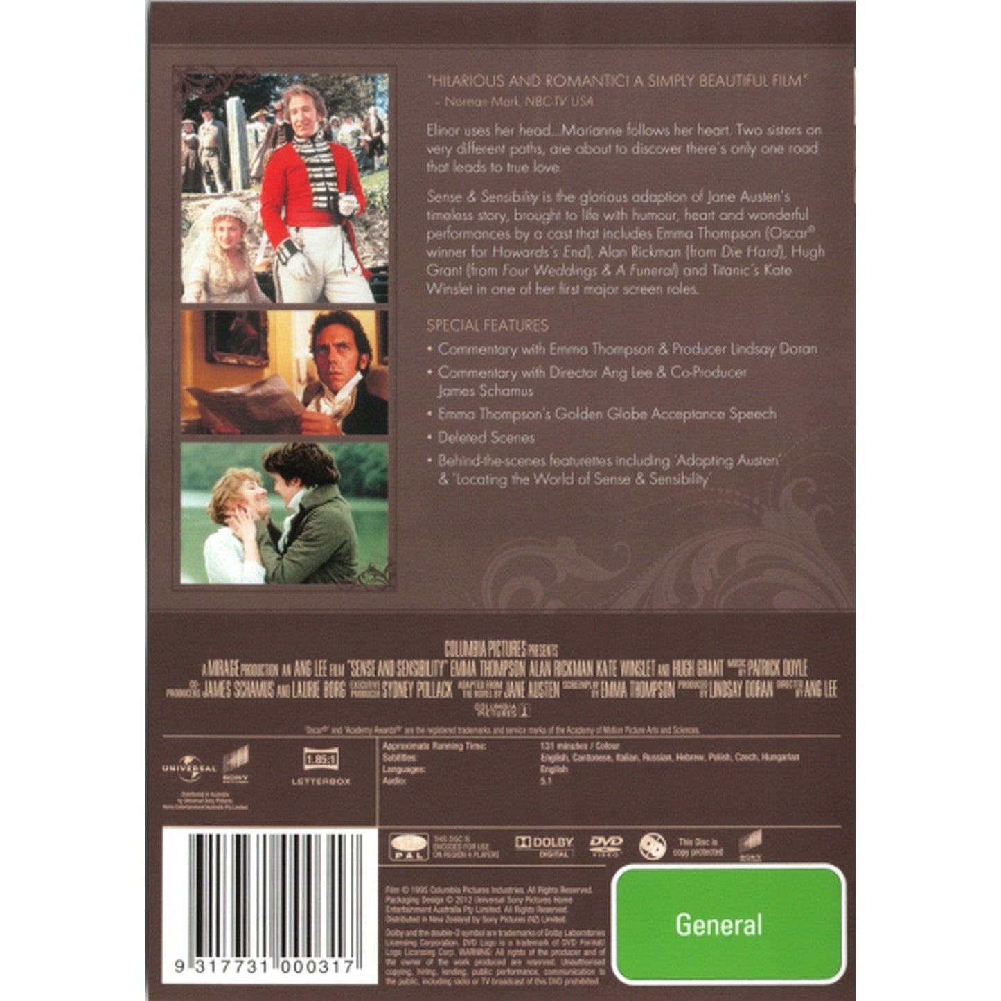 Sense and Sensibility (1995) (The Costume Collection) DVD