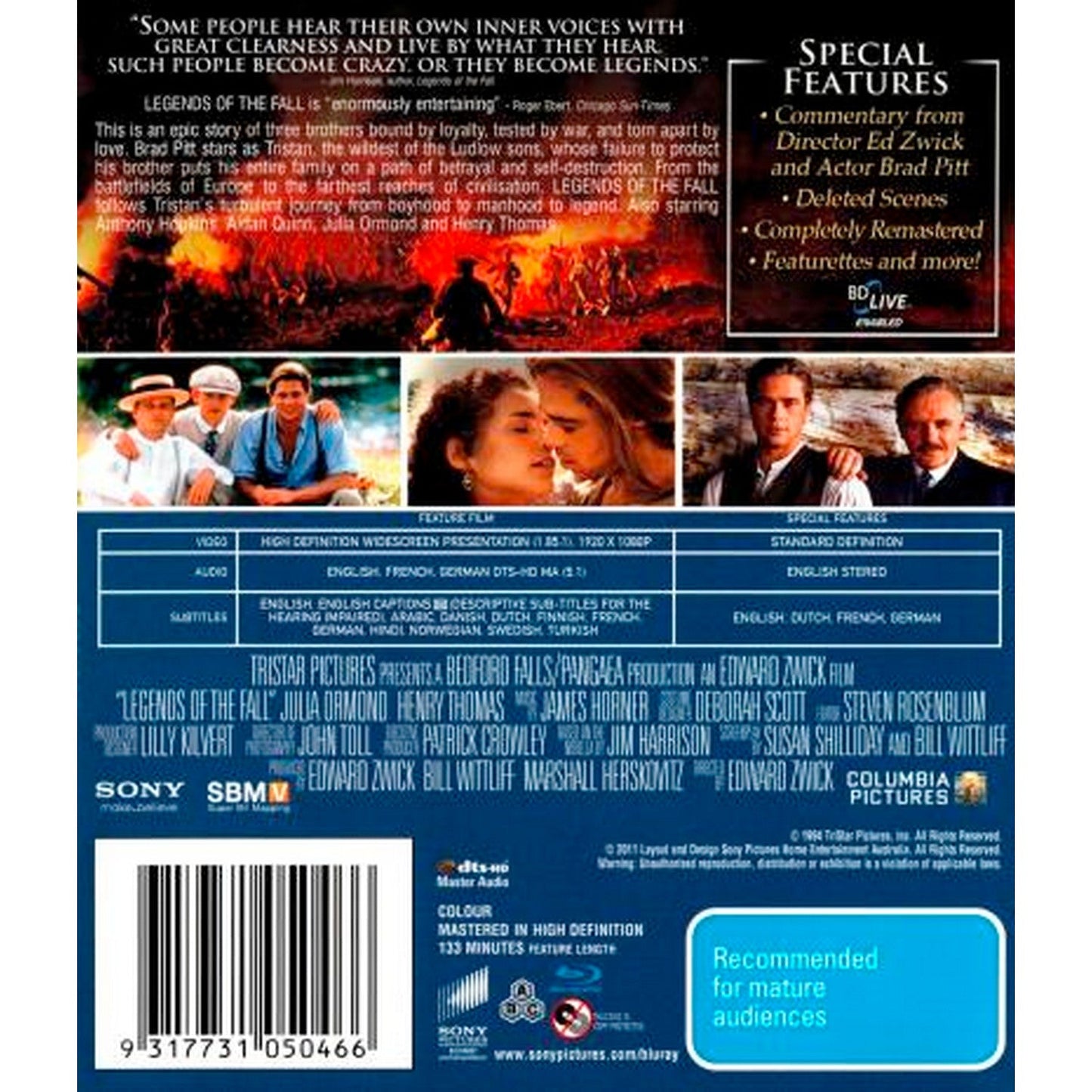 Legends of the Fall Blu-Ray