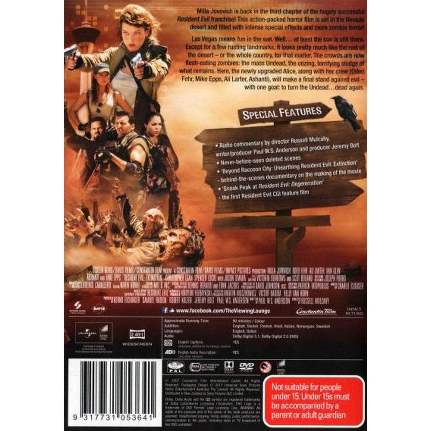 Resident Evil: Extinction DVD