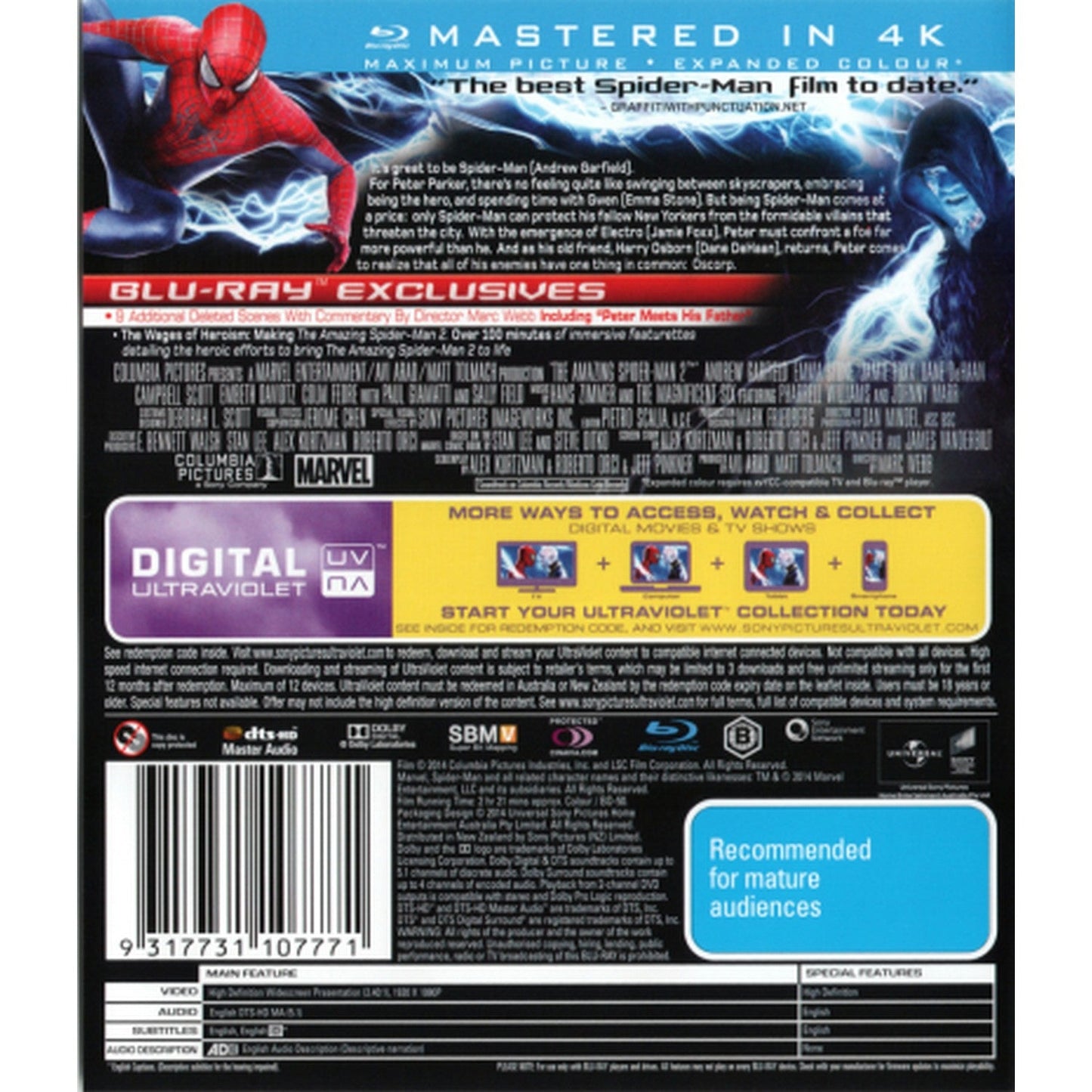 The Amazing Spider-Man 2: Rise of Electro Blu-Ray