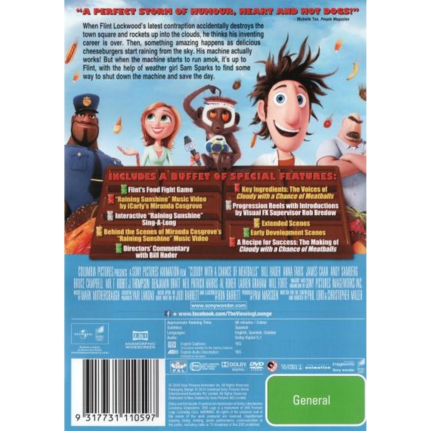 Cloudy with a Chance of Meatballs DVD