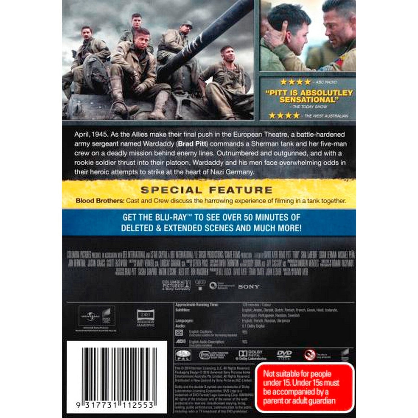 Fury (2014) DVD