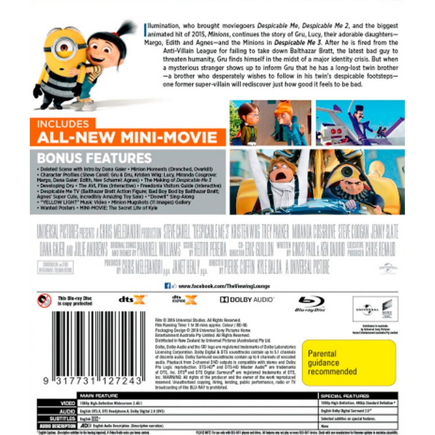 Despicable Me 3 Blu-Ray