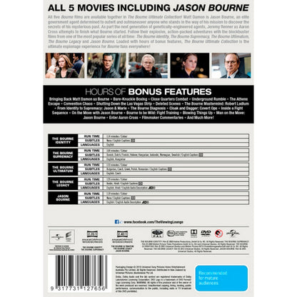 Bourne: The Ultimate 5-Movie Collection (Bourne Identity (2002) / Bourne Supremacy / Bourne Ultimatum / Bourne Legacy / Jason Bourne) DVD Box Set