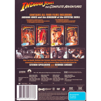 Indiana Jones: The Complete Adventures (The Raiders of the Lost Ark / The Temple of Doom / The Last Crusade / The Kingdom of the Crystal Skull) DVD Box Set