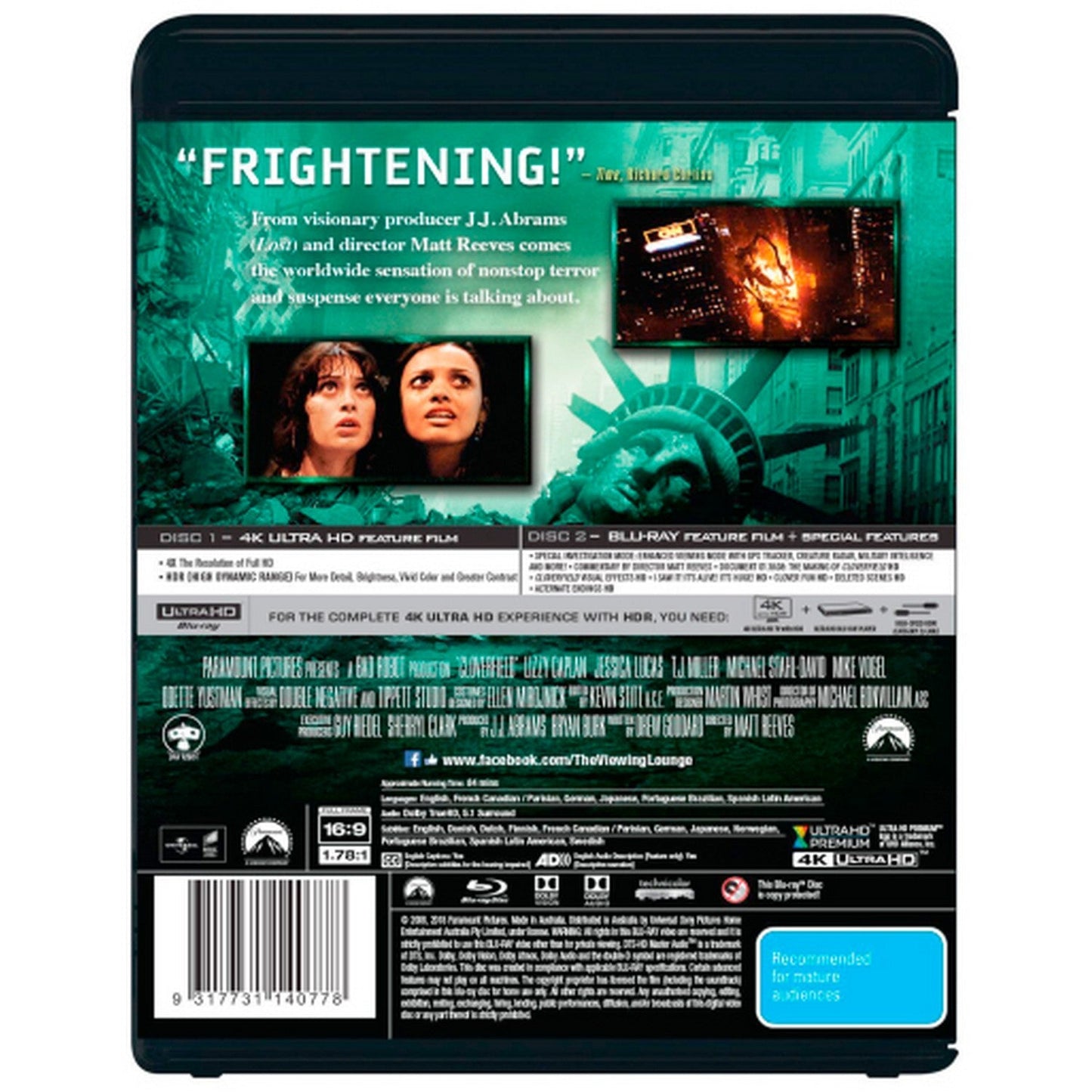 Cloverfield 4K UltraHD + Blu-Ray