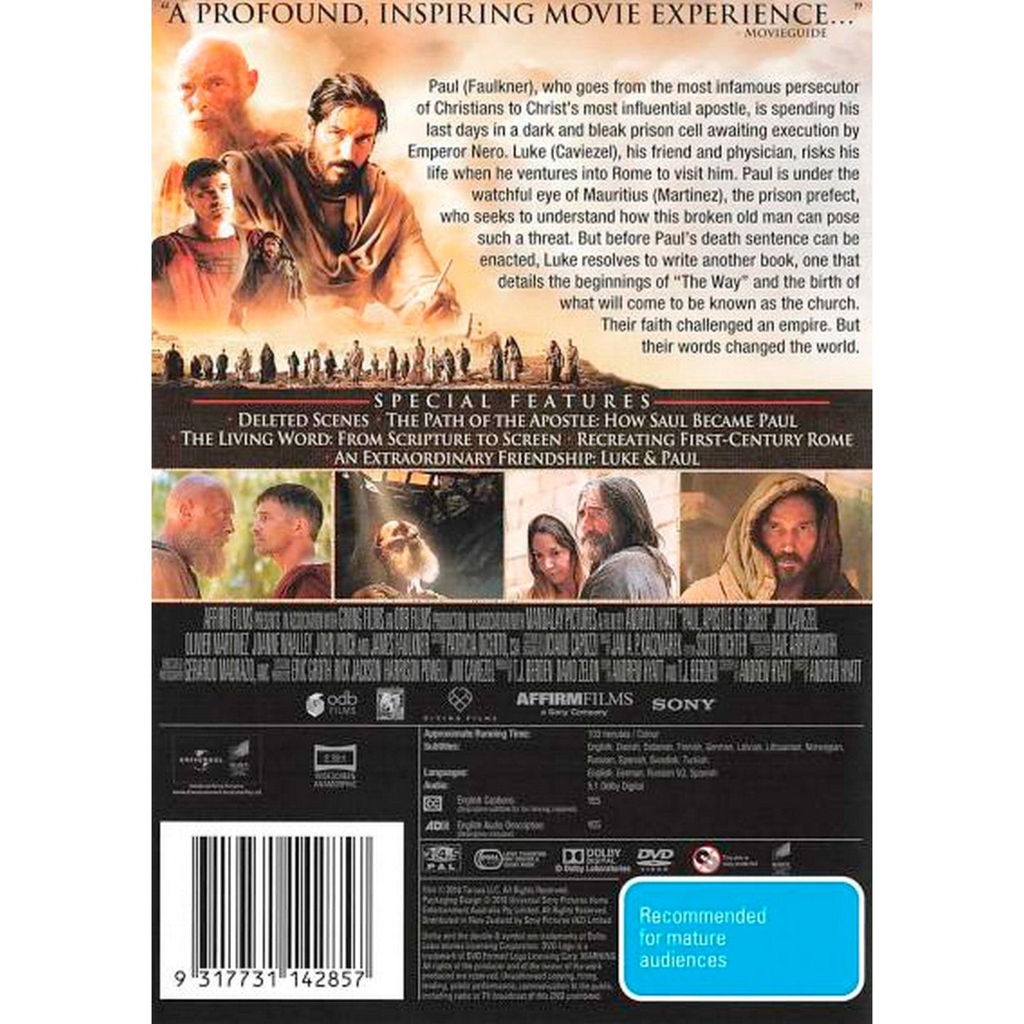 Paul, Apostle of Christ DVD