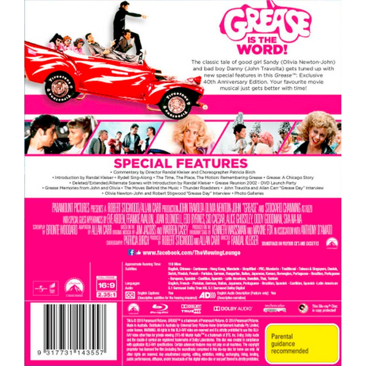 Grease (40th Anniversary Edition) Blu-Ray