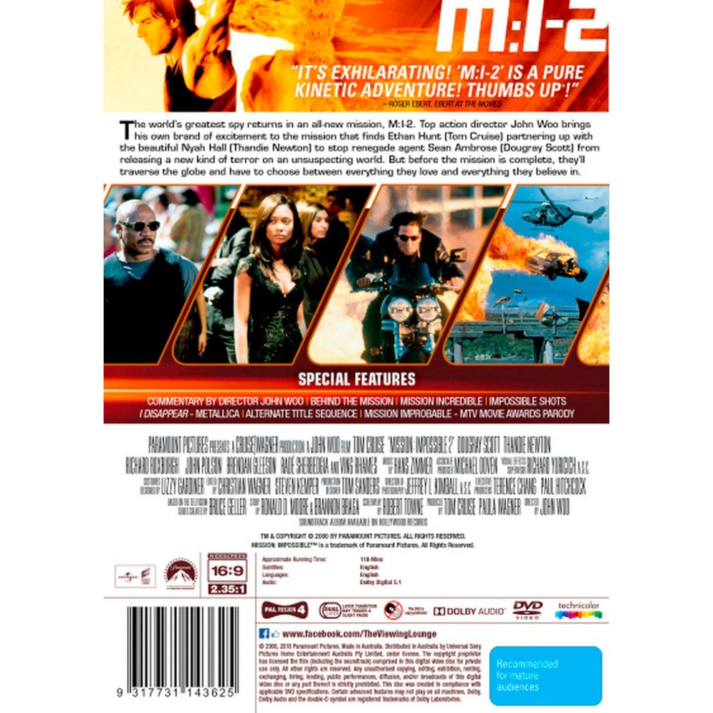 M:I-2 (Mission: Impossible 2) DVD