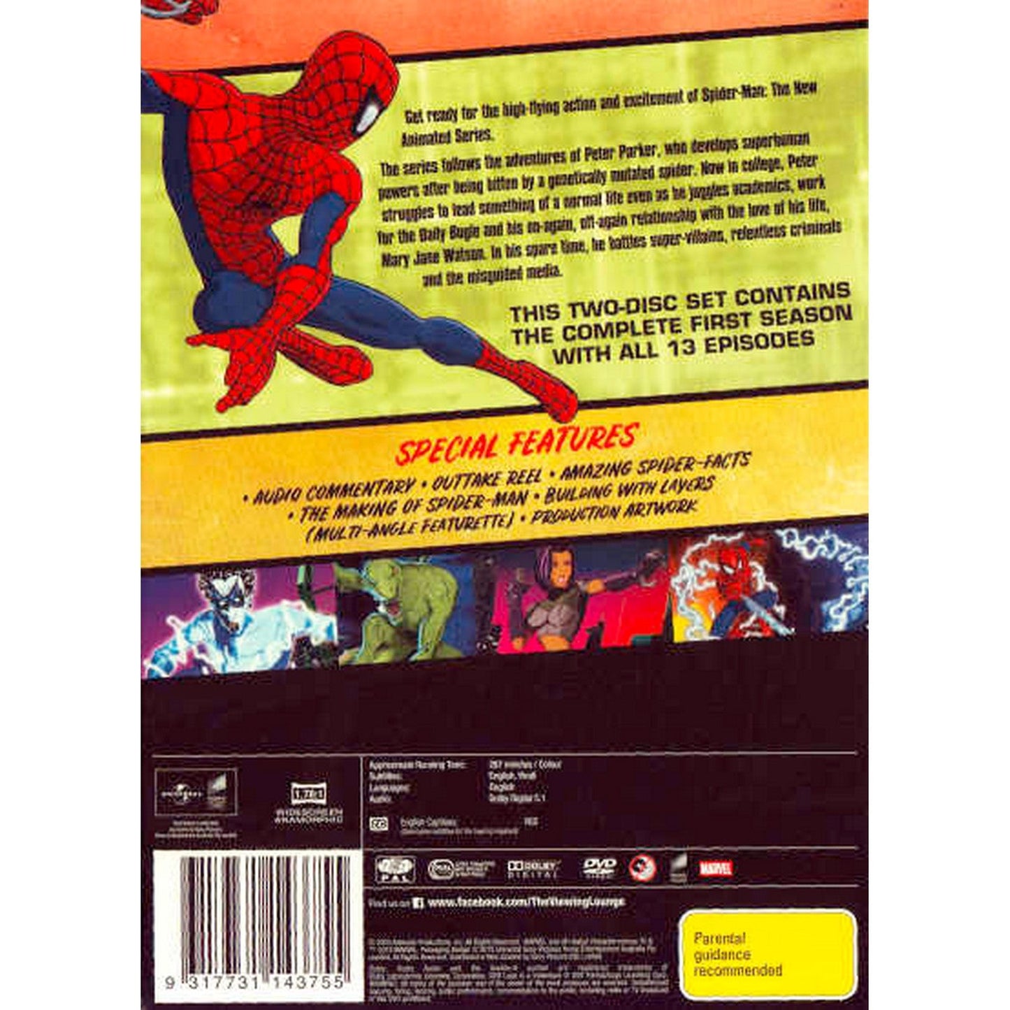 Spider-Man: The New Animated Series - Season 1 (Marvel Animated Range) DVD