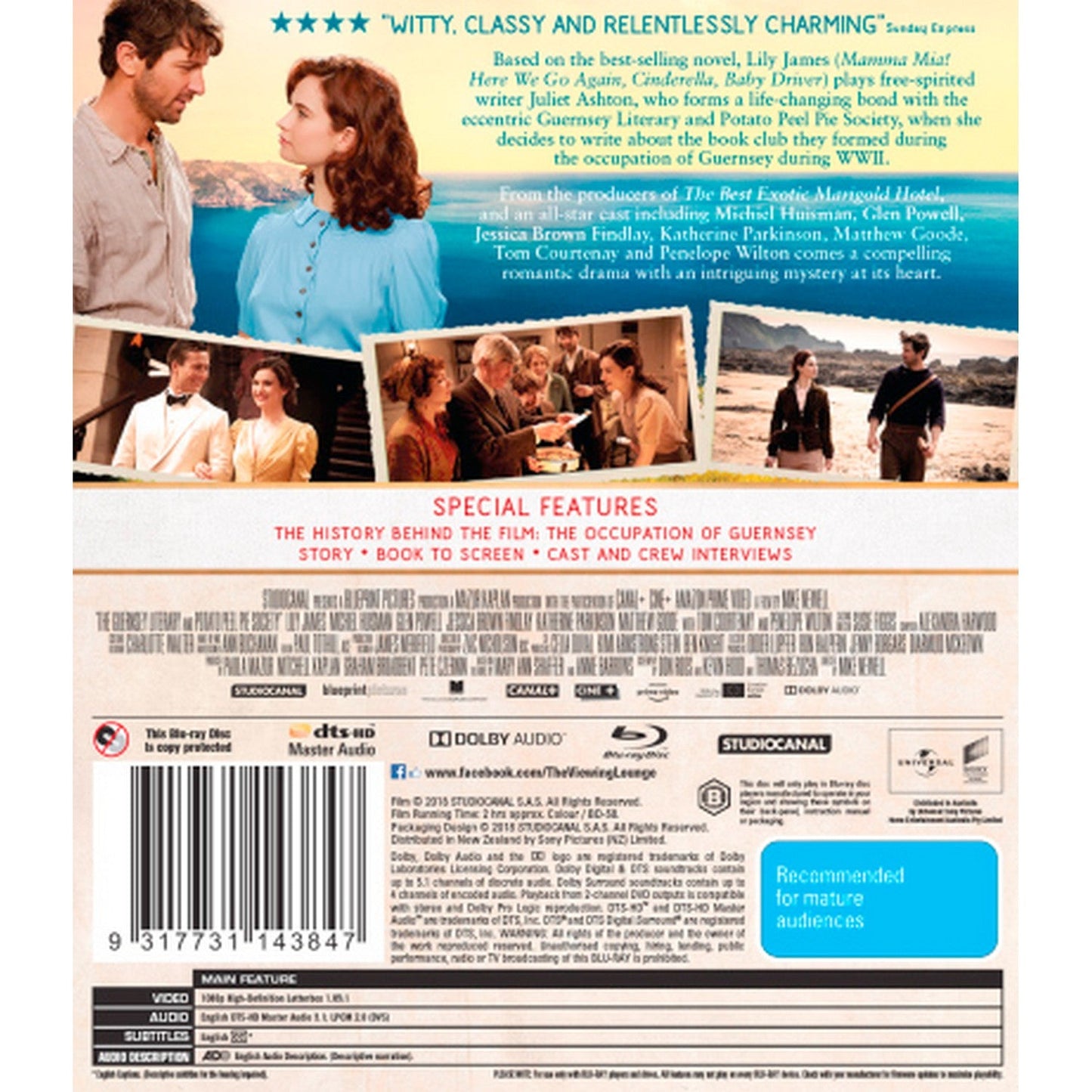 The Guernsey Literary and Potato Peel Pie Society Blu-Ray