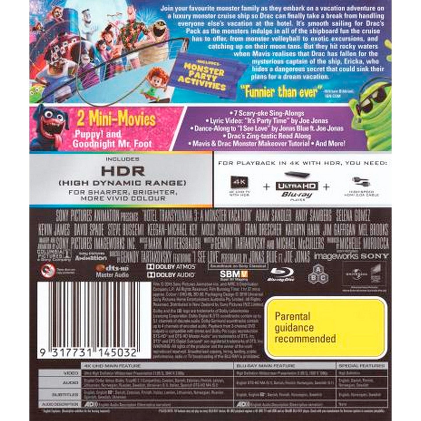 Hotel Transylvania 3: A Monster Vacation 4K UltraHD + Blu-Ray