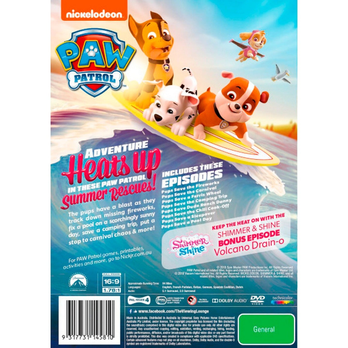 PAW Patrol: Summer Rescues DVD