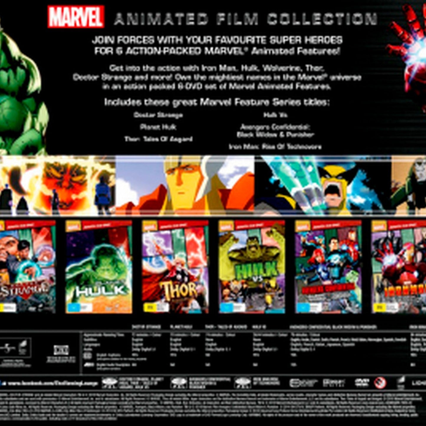 Marvel Animated Film Collection (Avengers Confidential / Doctor Strange (2007) / Hulk vs / Iron Man: Rise of Technovore / Planet Hulk) DVD