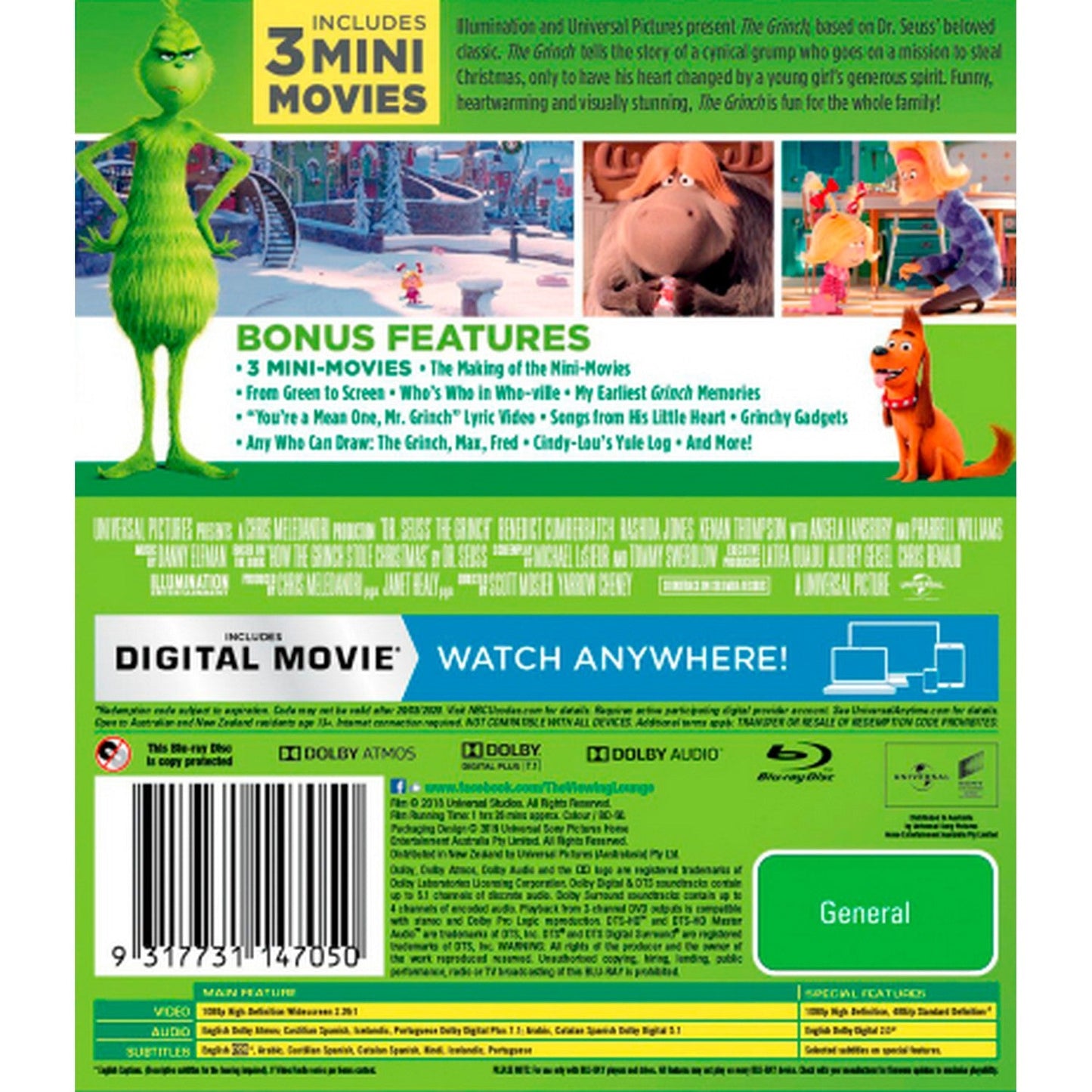 The Grinch (Dr. Seuss') (2018) (Blu-ray) Blu-Ray