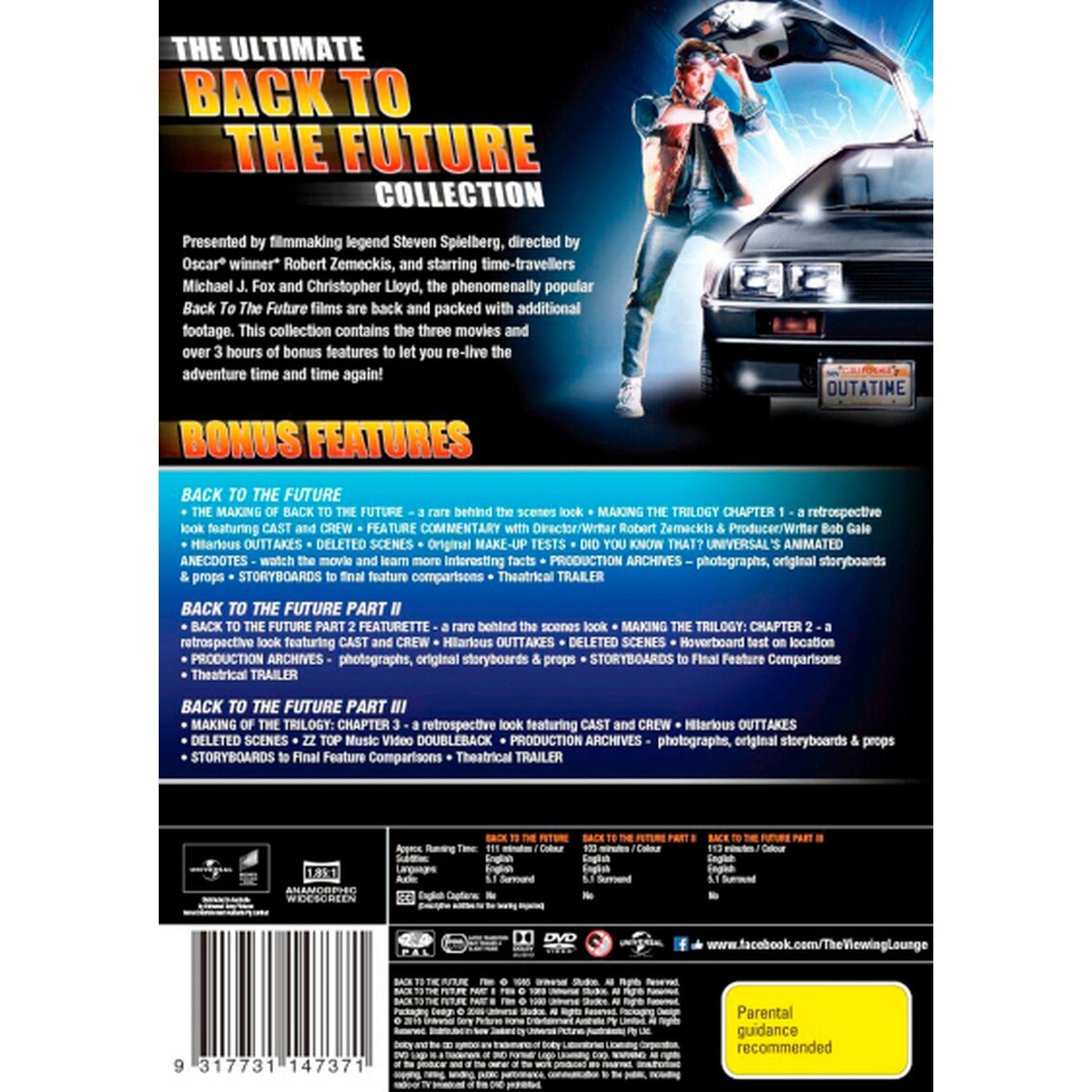 Back to the Future Trilogy (Back to the Future / Back to the Future 2 / Back to the Future 3) DVD Box Set