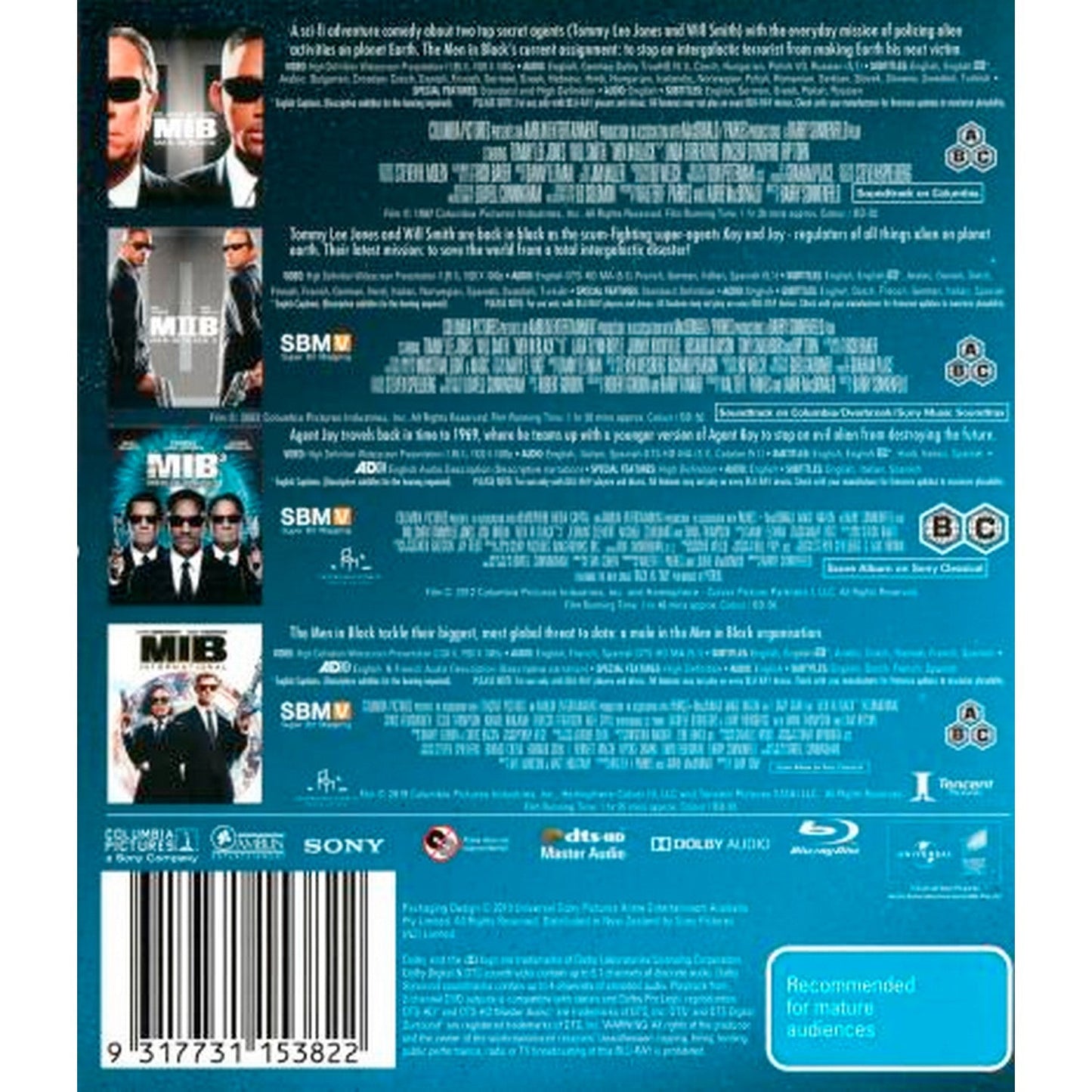 Men in Black / Men in Black 2 / Men in Black 3 / Men in Black: International Blu-Ray Box Set