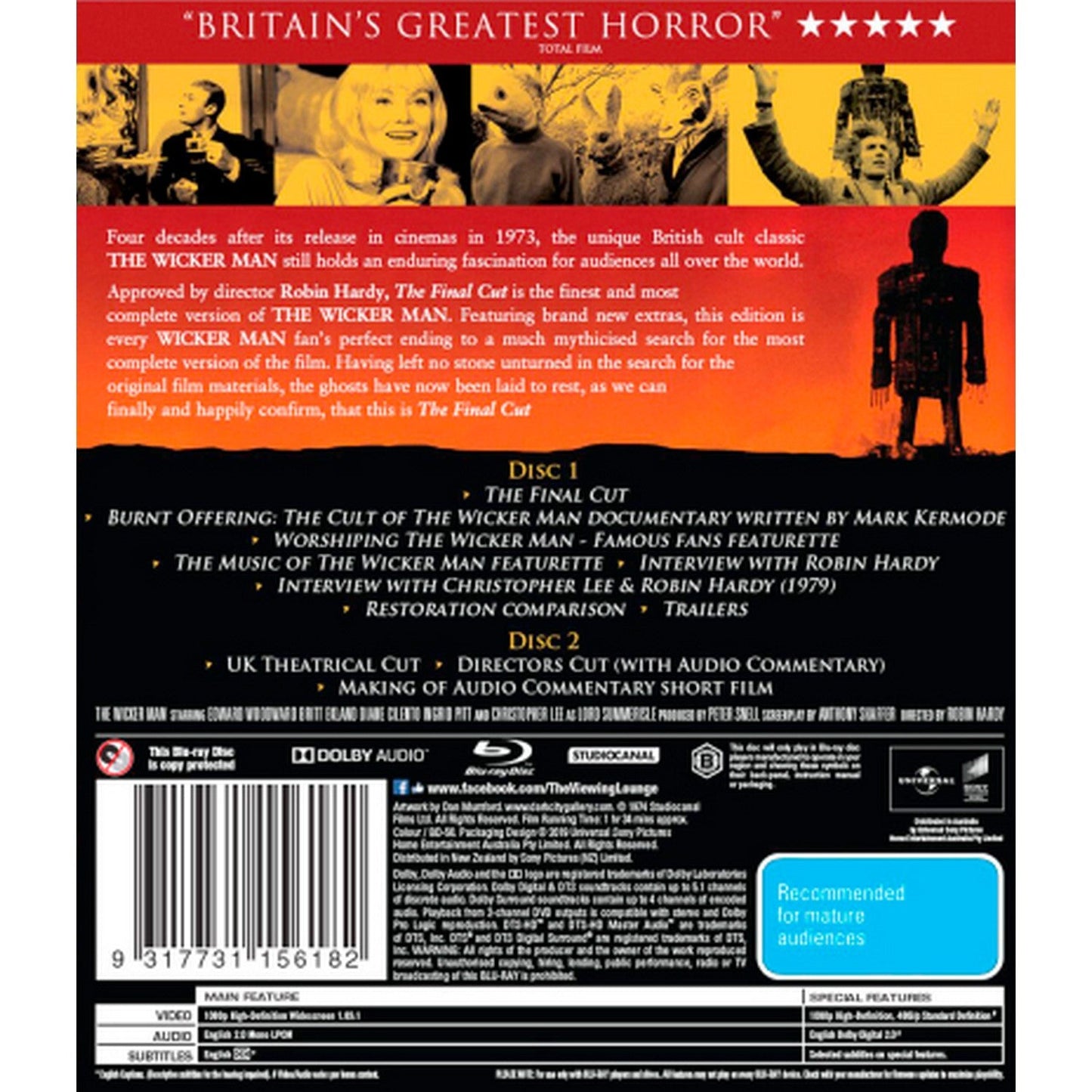 The Wicker Man: The Final Cut (Classics Remastered) Blu-Ray