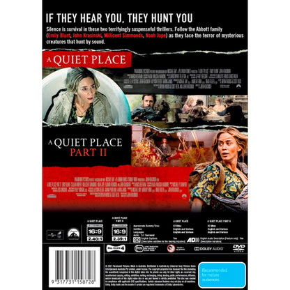 2 Movie Franchise Pack (A Quiet Place / A Quiet Place II) DVD Box Set