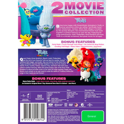 2 Movie Collection (Trolls (2016) / Trolls World Tour) DVD Box Set