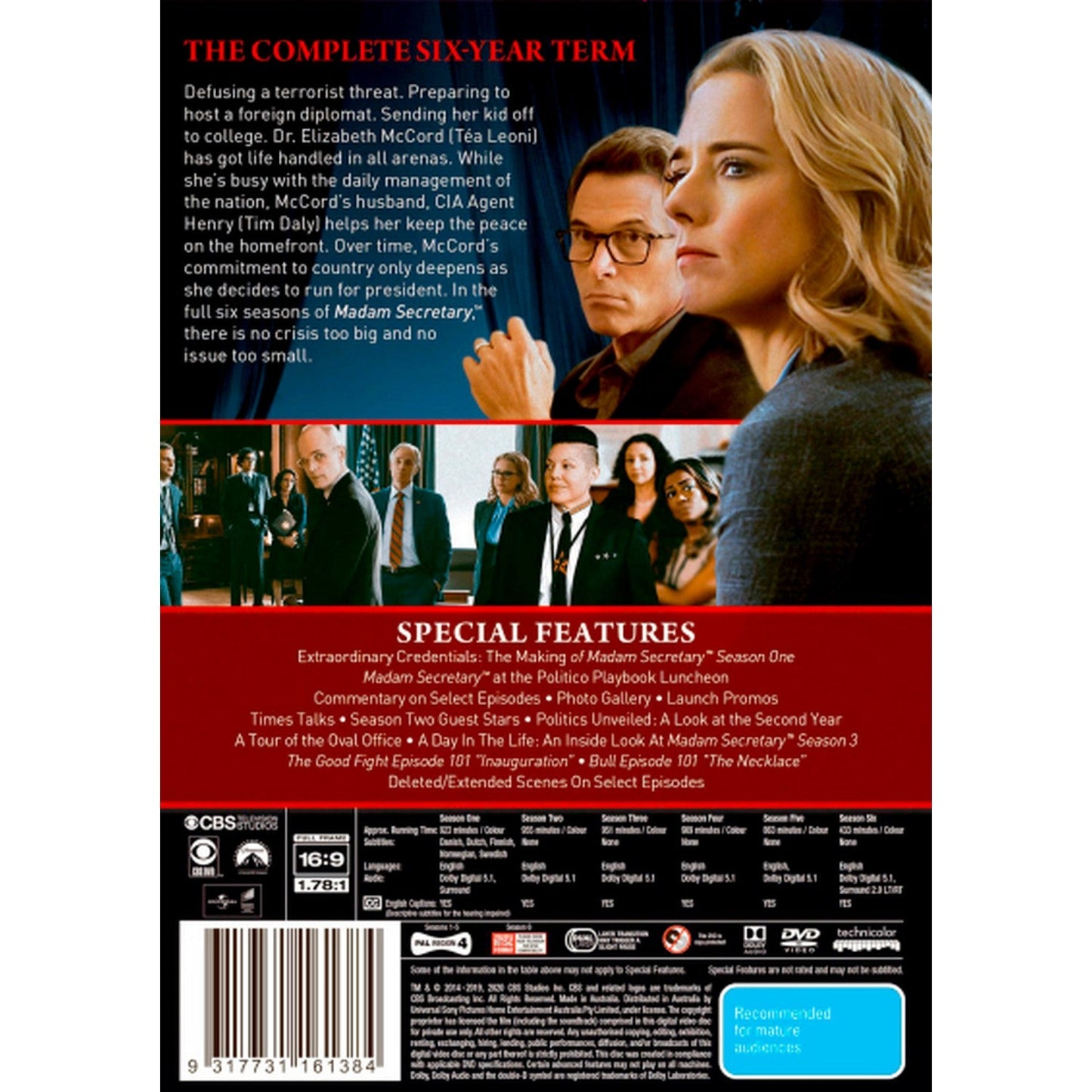 Madam Secretary: The Complete Series (Seasons 1 - 6) DVD Box Set