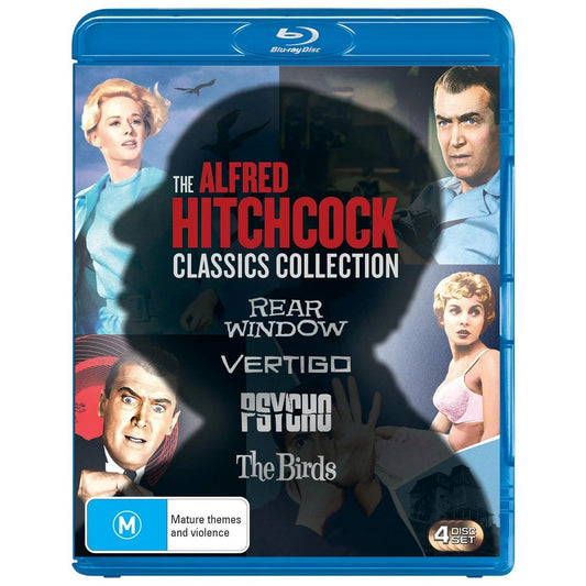 4 Movie Classic Hitchcock Collection (The Birds / Psycho (1960) / Rear Window / Vertigo) Blu-Ray Box Set