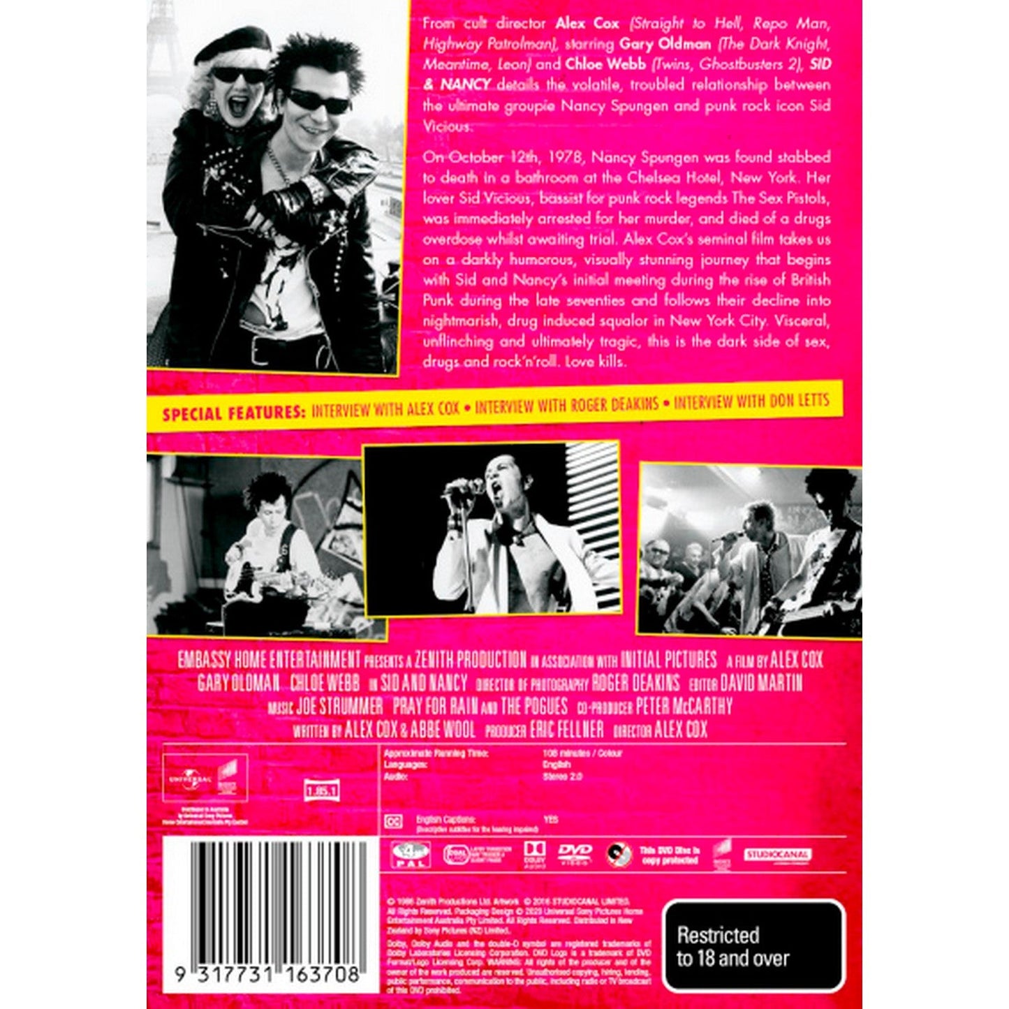 Sid & Nancy: 30th Anniversary Edition (Classics Remastered) DVD