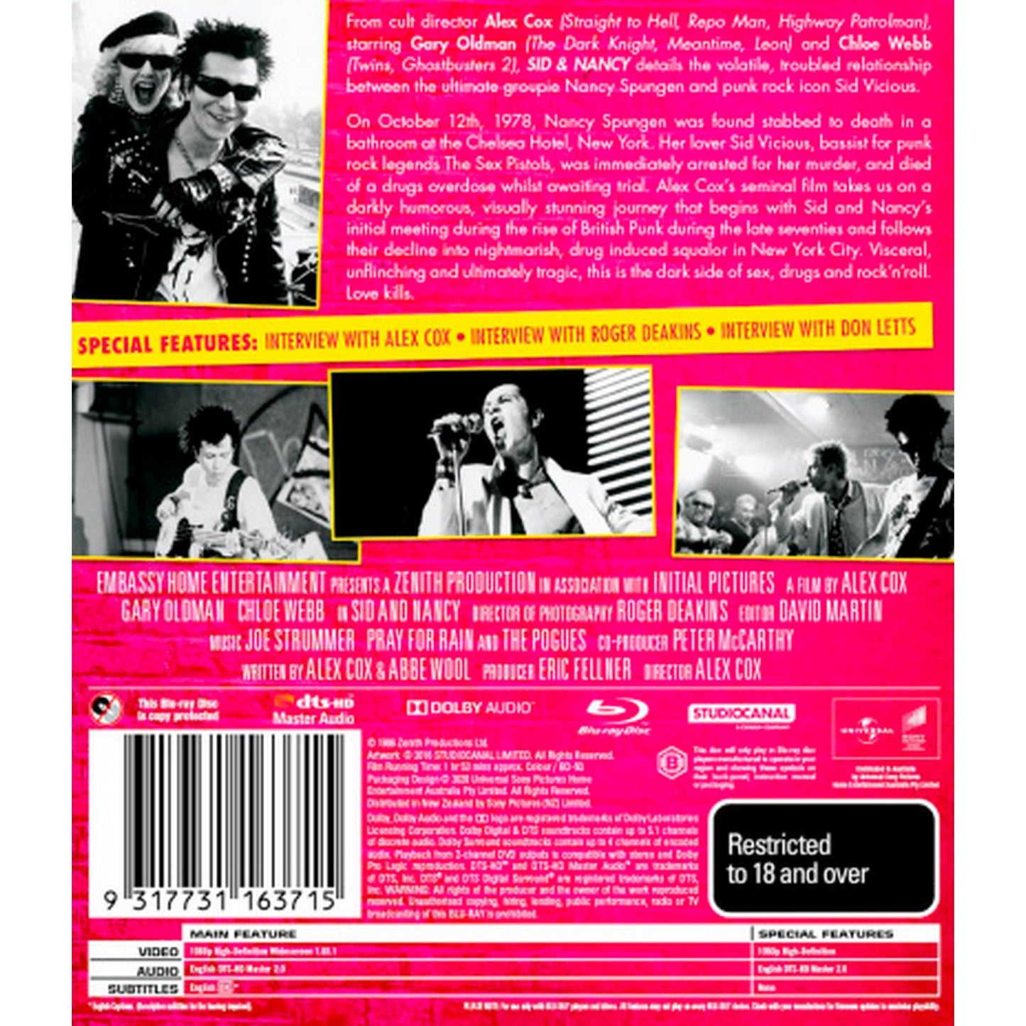 Sid & Nancy: 30th Anniversary Edition (Classics Remastered) Blu-Ray